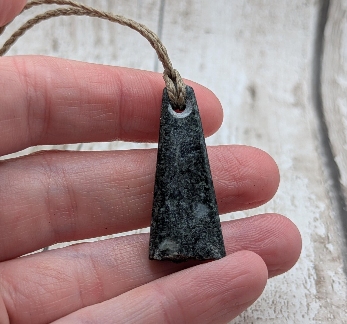 Preseli Bluestone Tear Drop Pendant – Roimata Shape with Natural Edge, Welsh Stonehenge Crystal Necklace, Grounding Celtic Jewellery.
