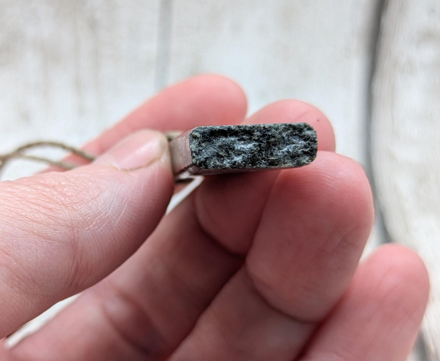 Preseli Bluestone Tear Drop Pendant – Roimata Shape with Natural Edge, Welsh Stonehenge Crystal Necklace, Grounding Celtic Jewellery.