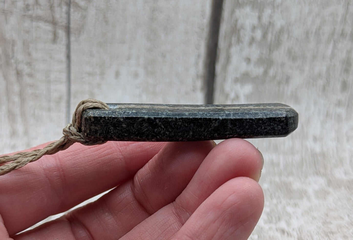 Preseli bluestone Stonehenge stone roimata teardrop with Avebury sarsen inlay.