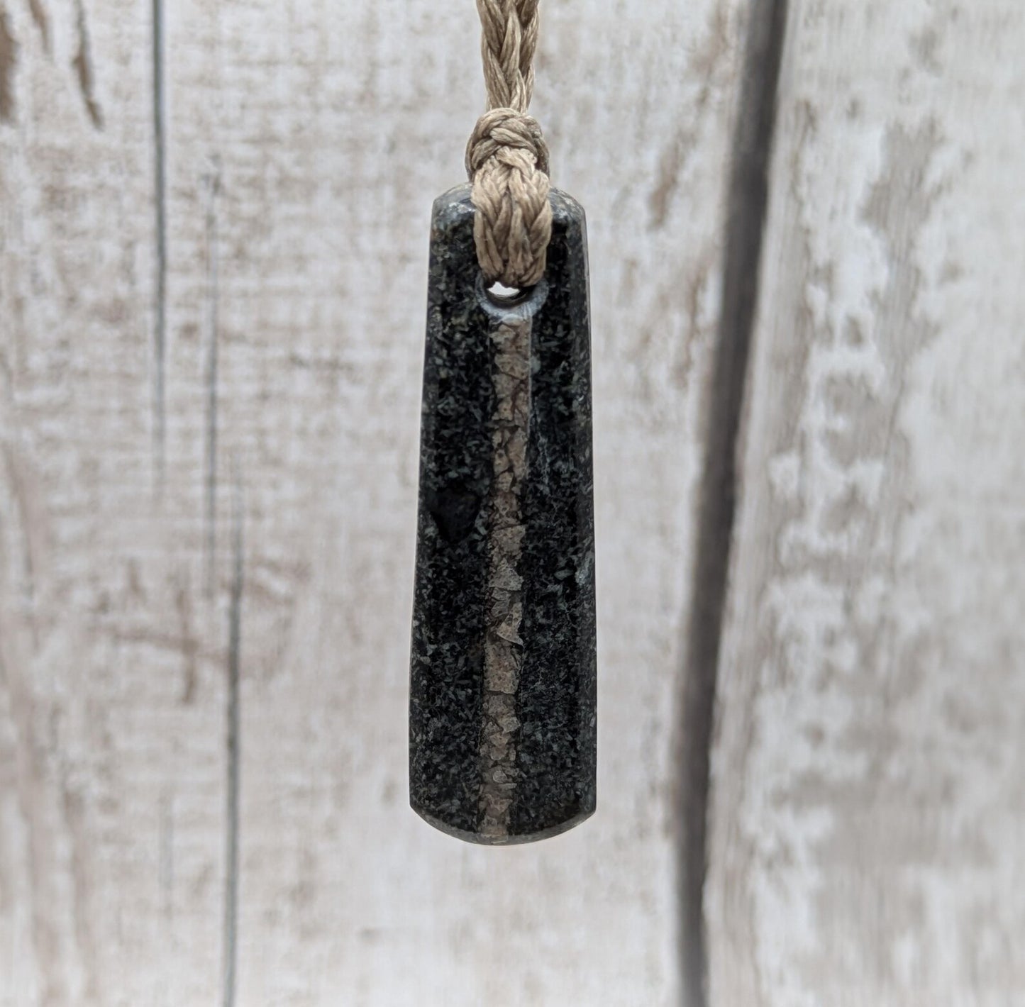 Preseli bluestone Stonehenge stone roimata teardrop with Avebury sarsen inlay.