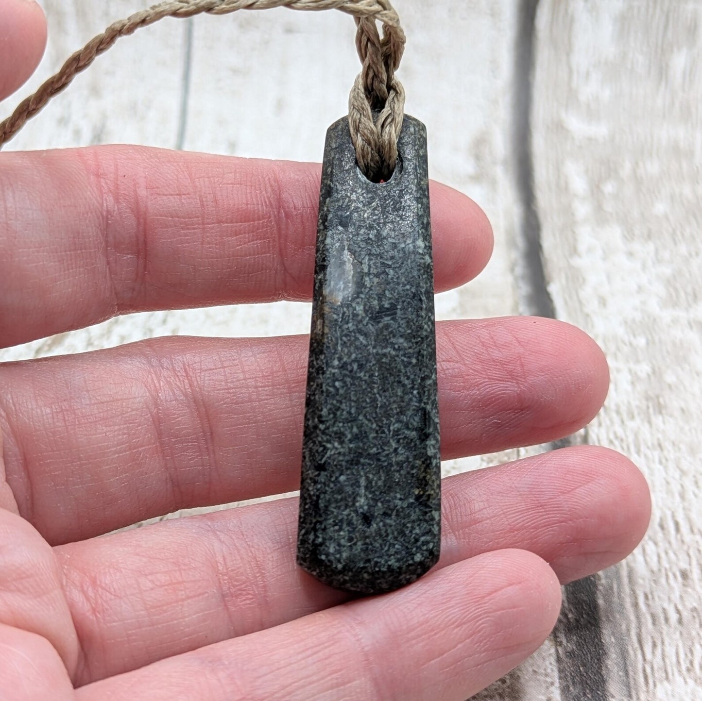 Preseli bluestone Stonehenge stone roimata teardrop with Avebury sarsen inlay.