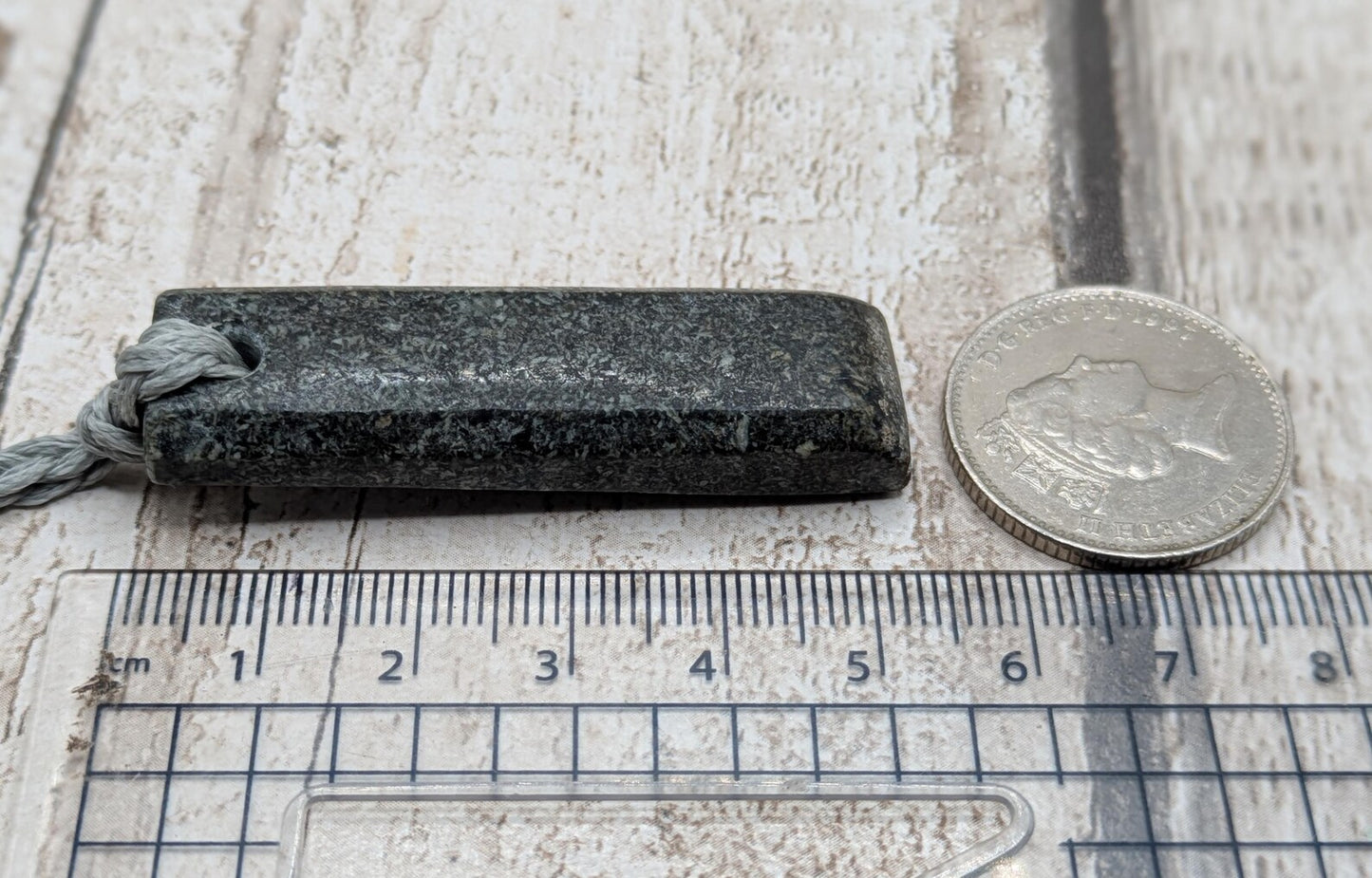 Preseli Bluestone stonehenge Pendant Hei Toki adze - Sacred welsh Stone Jewellery, Handcrafted Māori inspired Talisman, Raw Pagan Amulet.