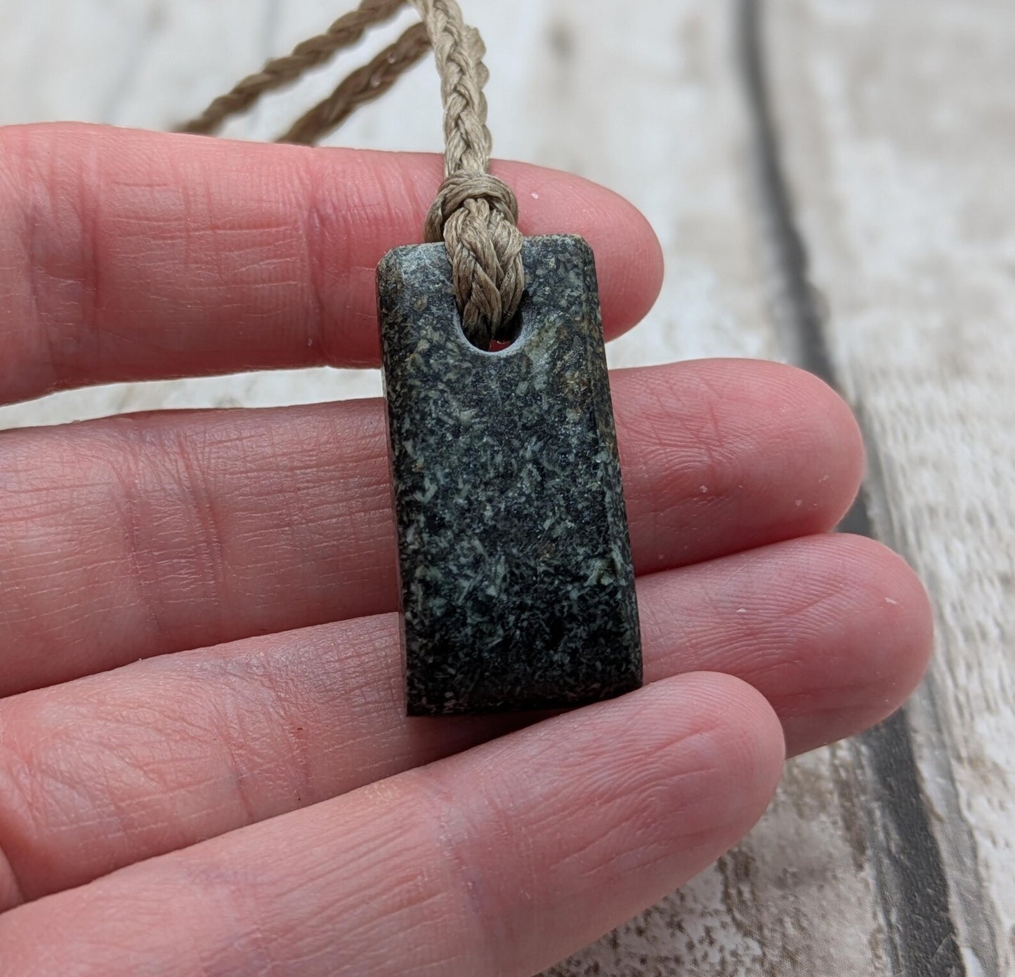 Preseli Bluestone Stonehenge Pendant Hei Toki adze - Welsh Sacred Stone Jewellery, Handcrafted Māori inspired Talisman, Raw Pagan Amulet.