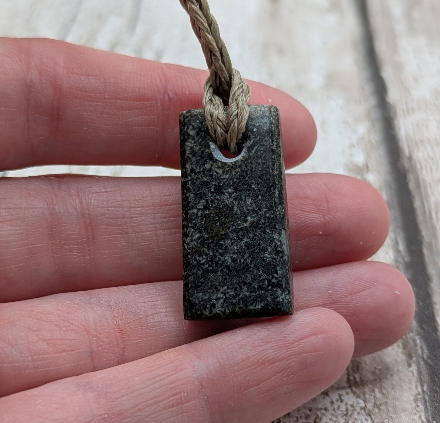 Preseli Bluestone Stonehenge Pendant Hei Toki adze - Welsh Sacred Stone Jewellery, Handcrafted Māori inspired Talisman, Raw Pagan Amulet.