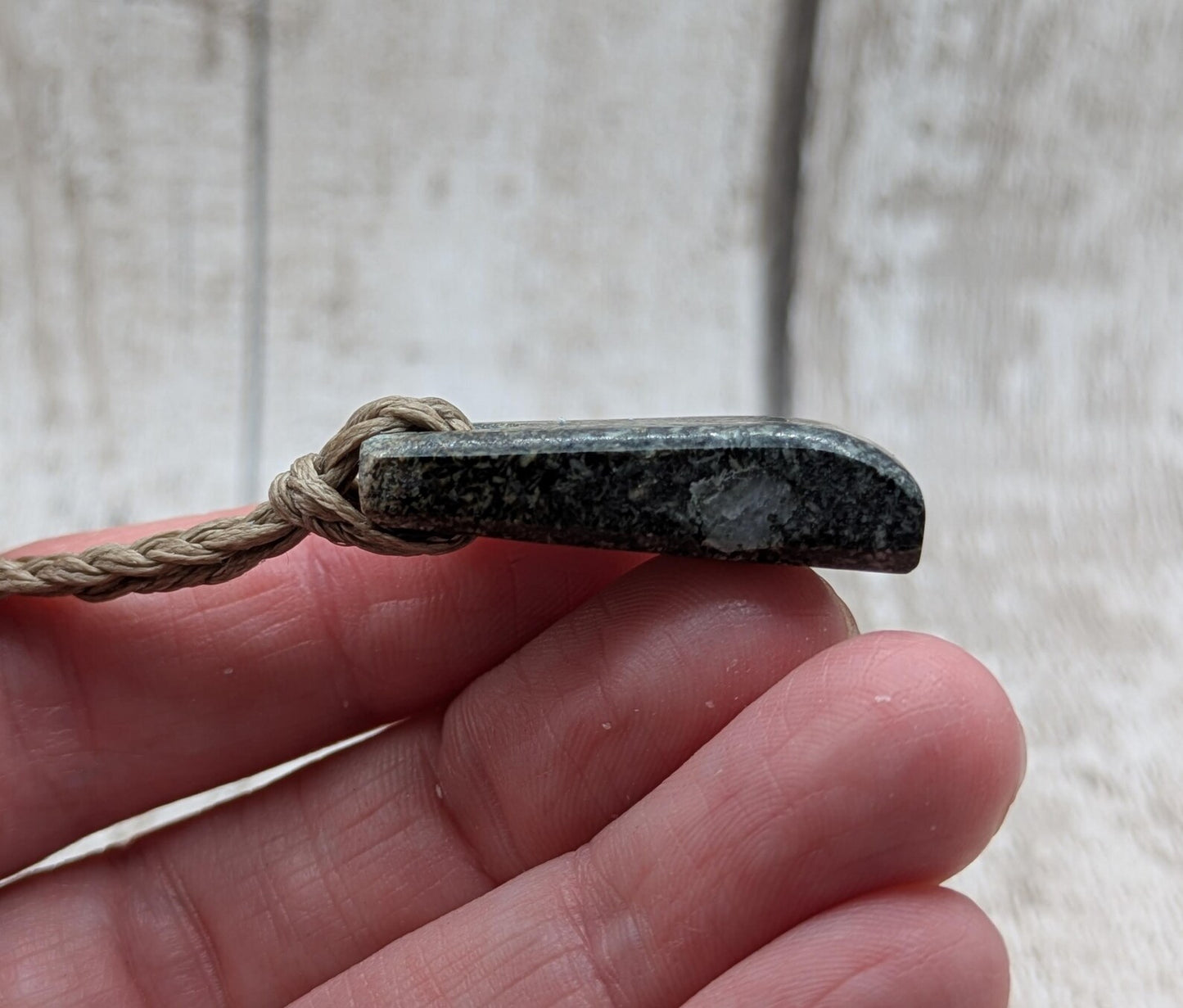 Preseli Bluestone Stonehenge Pendant Hei Toki adze - Welsh Sacred Stone Jewellery, Handcrafted Māori inspired Talisman, Raw Pagan Amulet.