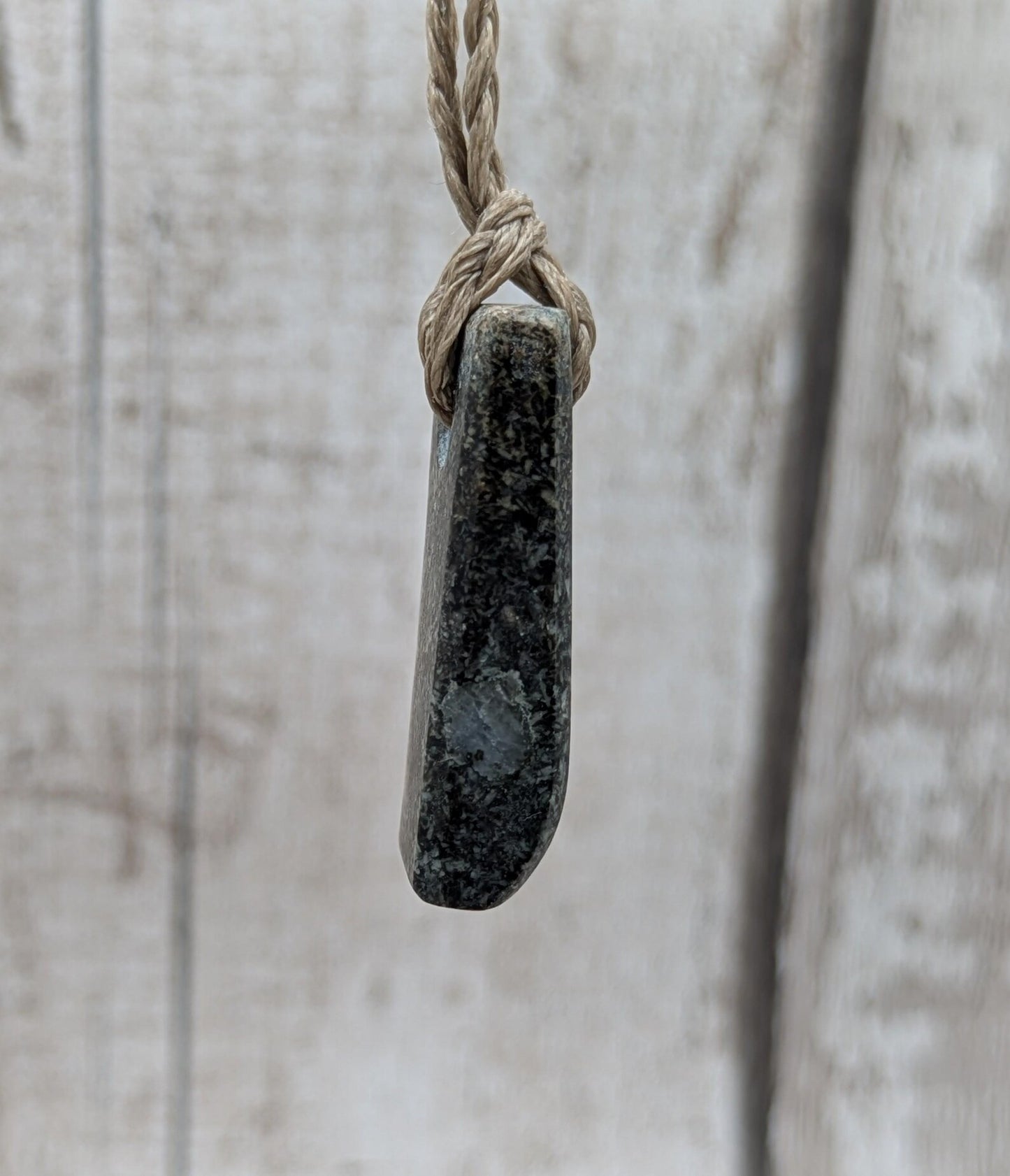 Preseli Bluestone Stonehenge Pendant Hei Toki adze - Welsh Sacred Stone Jewellery, Handcrafted Māori inspired Talisman, Raw Pagan Amulet.
