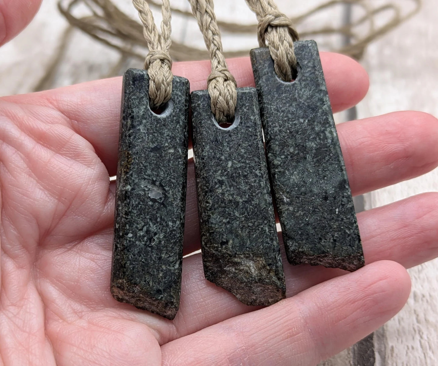 Preseli Bluestone Rectangle Pendant with Natural Edge – Stonehenge Stone Jewellery, Ancient Welsh Crystal Necklace, Spiritual Gift.