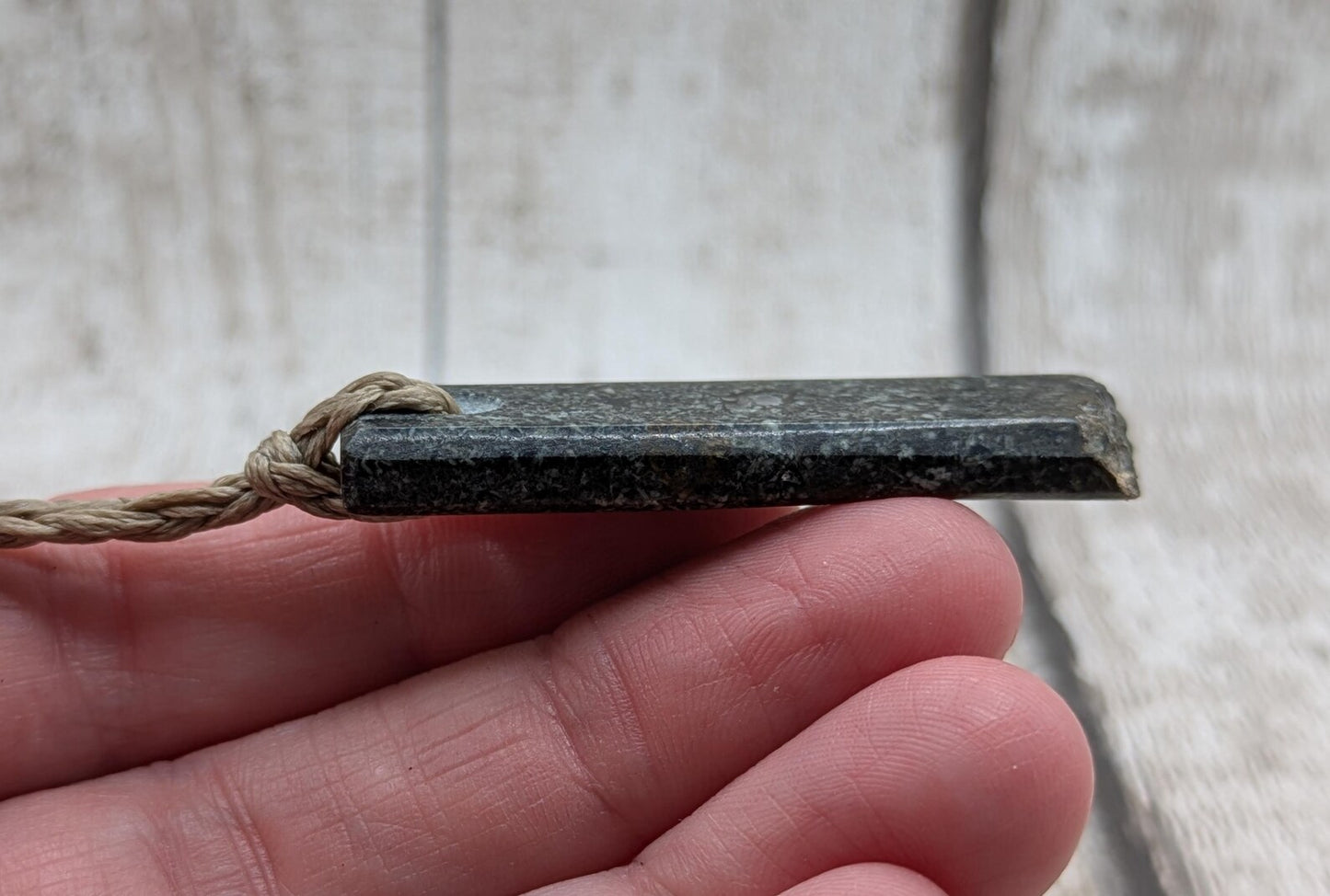 Preseli Bluestone Rectangle Pendant with Natural Edge – Stonehenge Stone Jewellery, Ancient Welsh Crystal Necklace, Spiritual Gift.