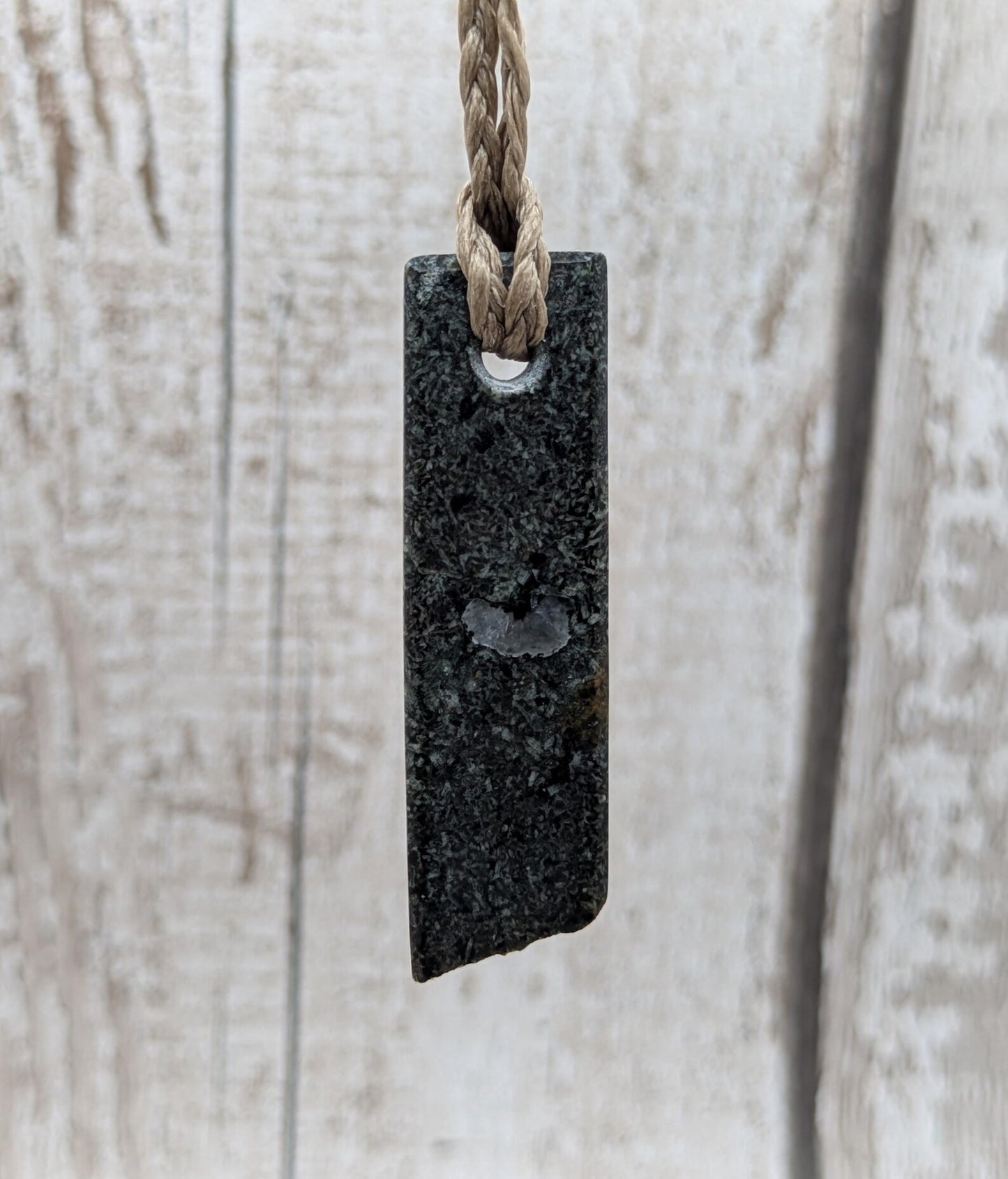 Preseli Bluestone Rectangle Pendant with Natural Edge – Stonehenge Stone Jewellery, Ancient Welsh Crystal Necklace, Spiritual Gift.