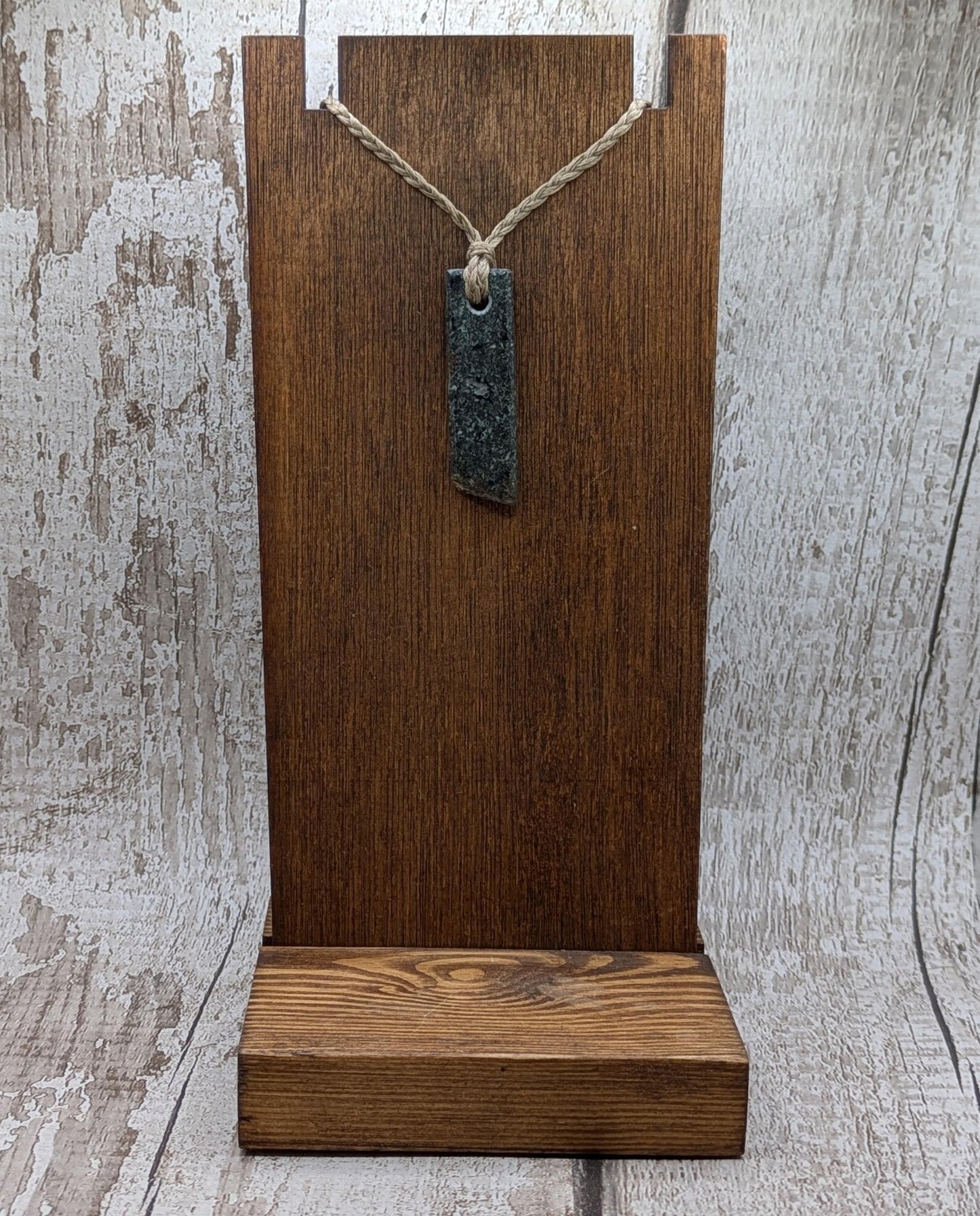 Preseli Bluestone Rectangle Pendant with Natural Edge – Stonehenge Stone Jewellery, Ancient Welsh Crystal Necklace, Spiritual Gift.