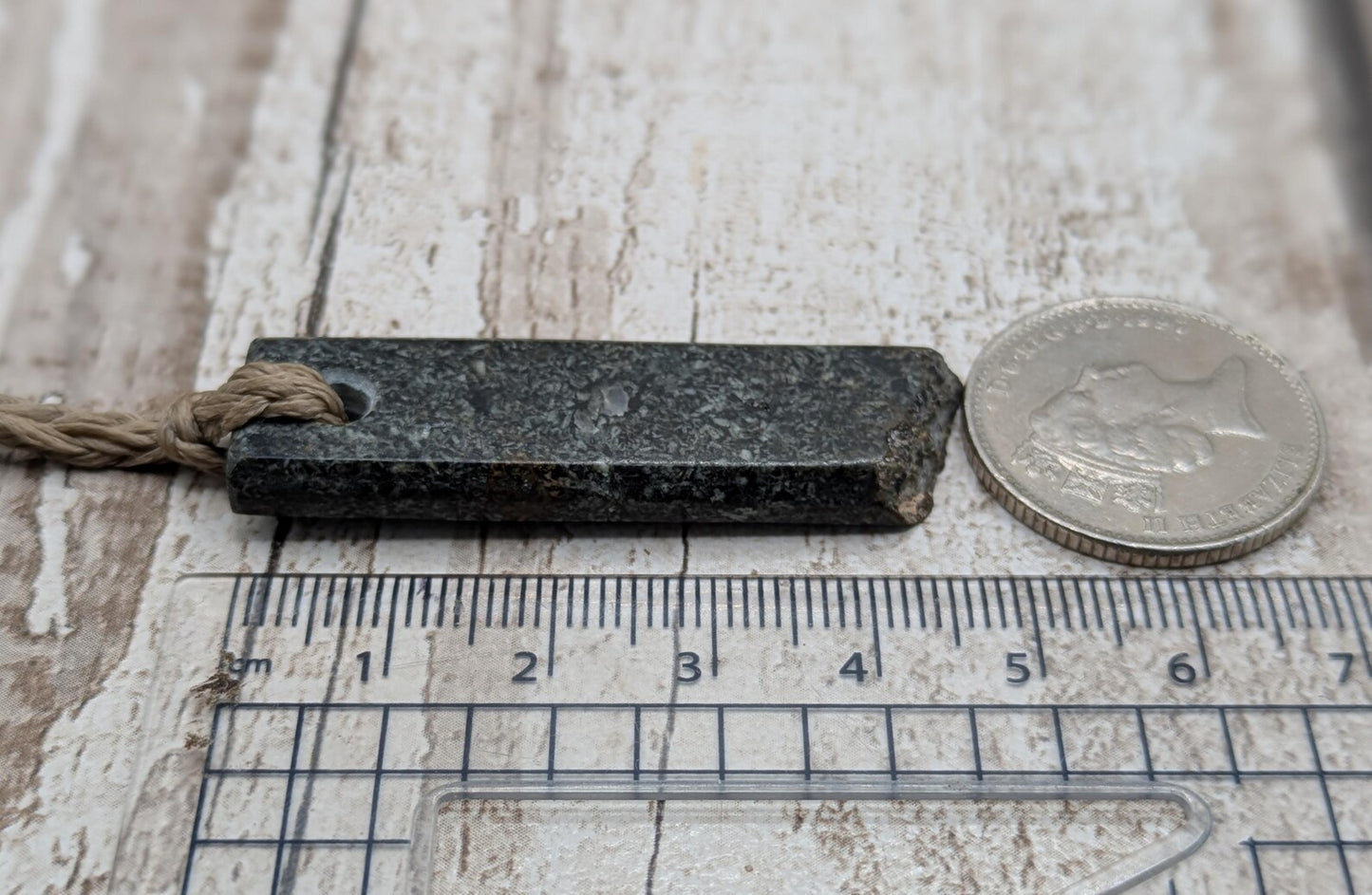 Preseli Bluestone Rectangle Pendant with Natural Edge – Stonehenge Stone Jewellery, Ancient Welsh Crystal Necklace, Spiritual Gift.