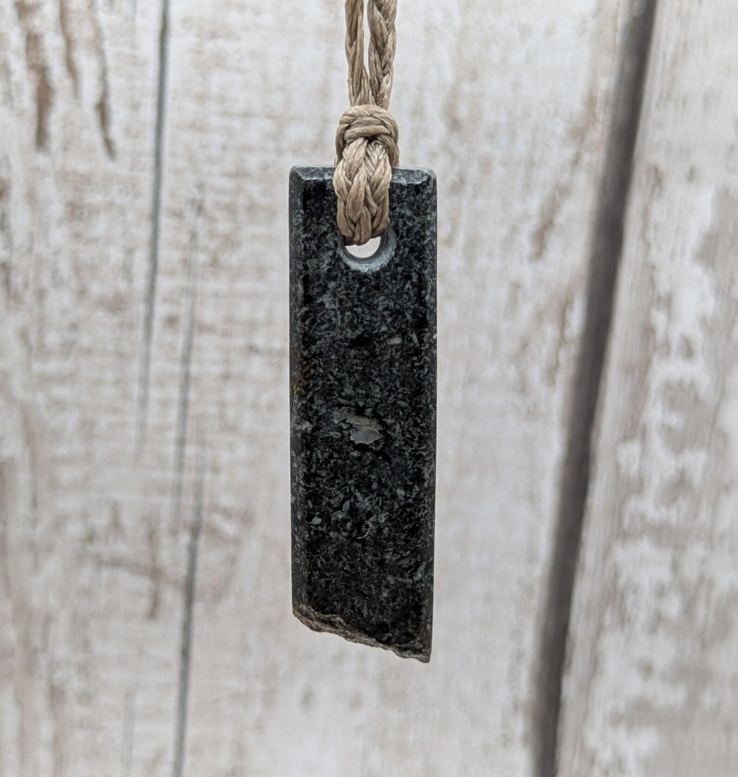 Preseli Bluestone Rectangle Pendant with Natural Edge – Stonehenge Stone Jewellery, Ancient Welsh Crystal Necklace, Spiritual Gift.