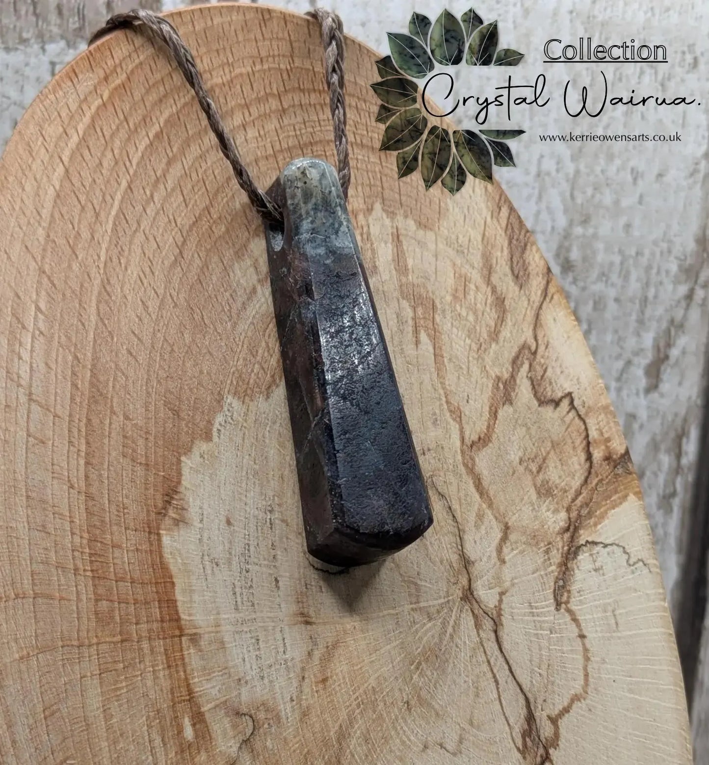 Iolite and Sunstone Teardrop hand carved Necklace – Roimata Pendant of Balance, Spiritual Energy Jewellery Inspired by Polynesian Symbolism.