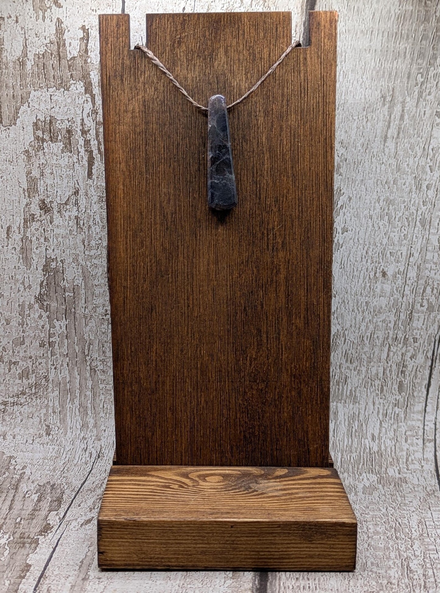 Iolite and Sunstone Teardrop hand carved Necklace – Roimata Pendant of Balance, Spiritual Energy Jewellery Inspired by Polynesian Symbolism.