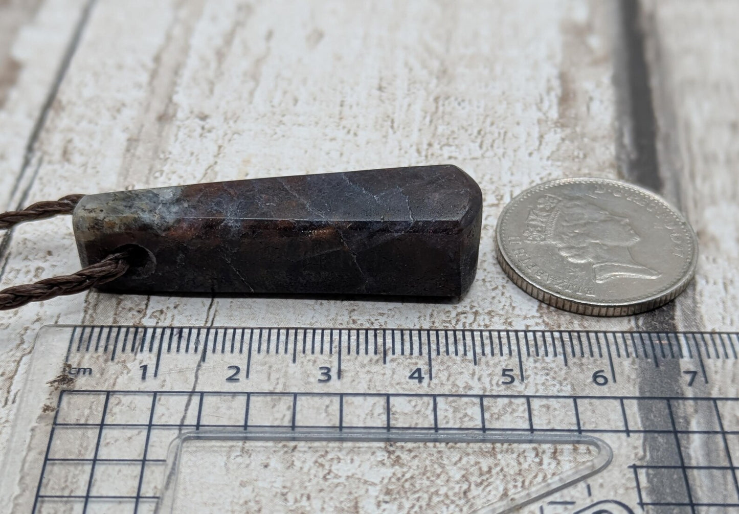 Iolite and Sunstone Teardrop hand carved Necklace – Roimata Pendant of Balance, Spiritual Energy Jewellery Inspired by Polynesian Symbolism.