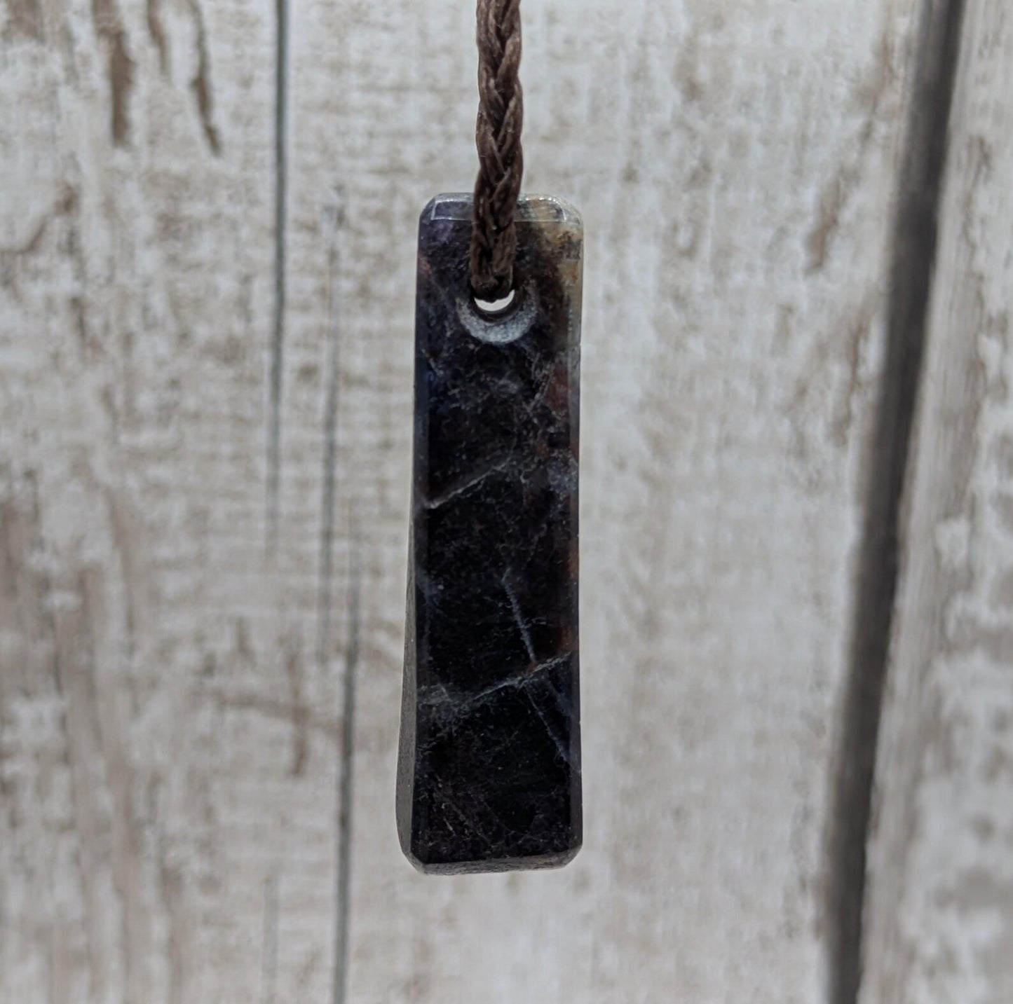 Iolite and Sunstone Teardrop hand carved Necklace – Roimata Pendant of Balance, Spiritual Energy Jewellery Inspired by Polynesian Symbolism.