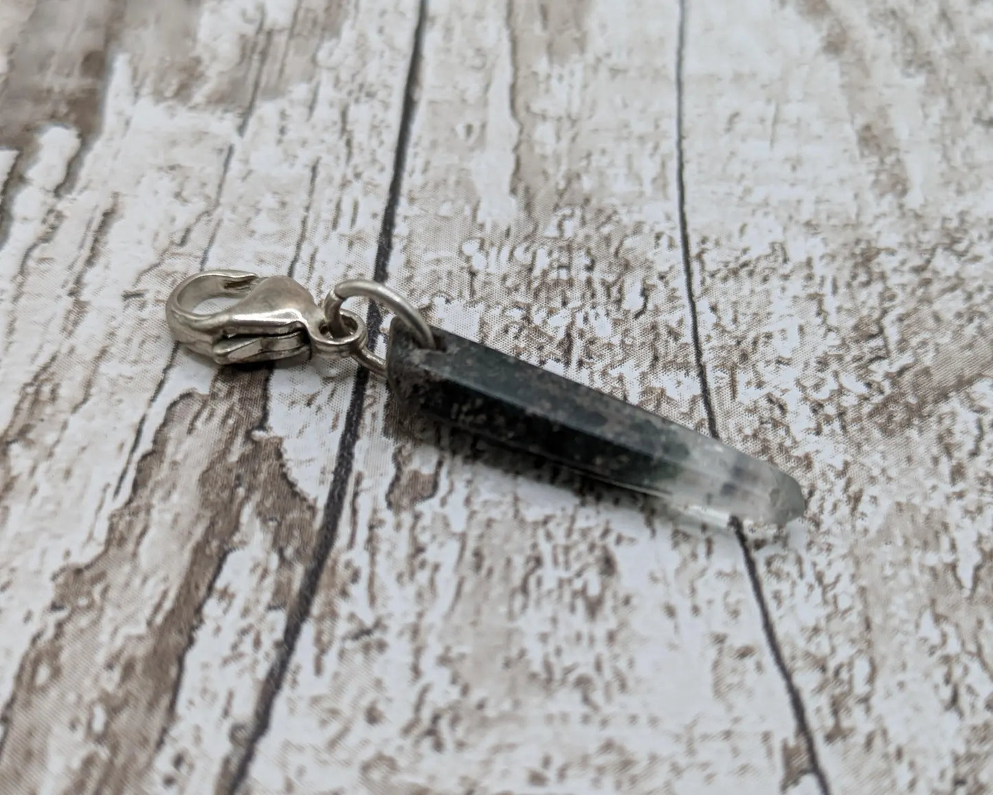 Quartz Crystal point clip on charm