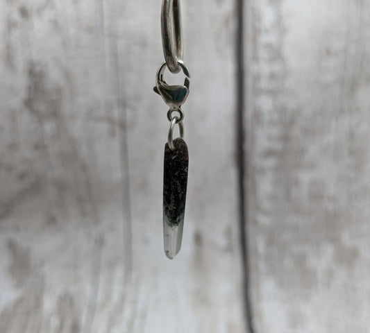 Quartz Crystal point clip on charm