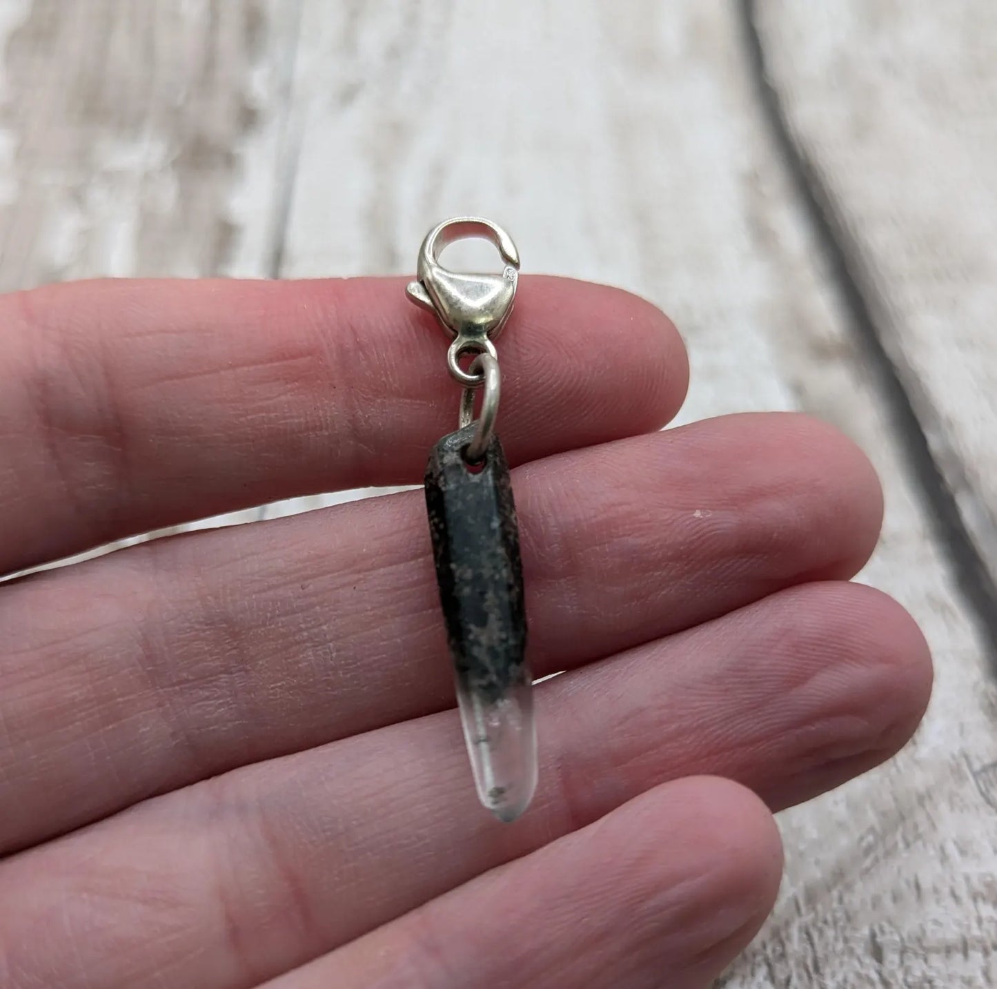 Quartz Crystal point clip on charm