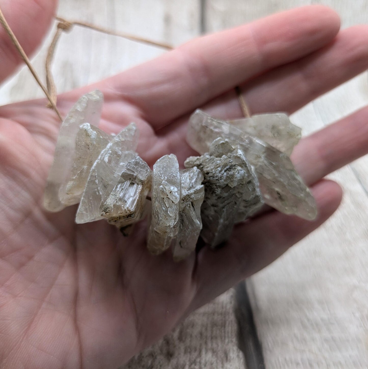 Beach Combed Minster Raw Selenite Beads - 11 Unique Pieces