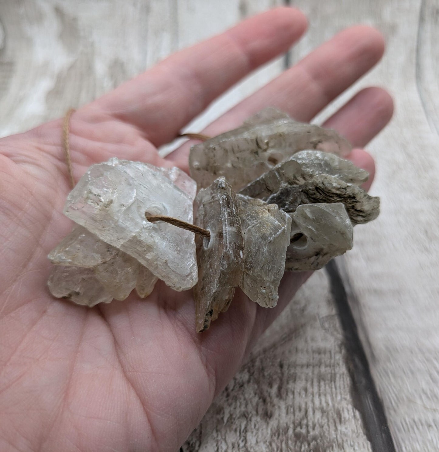 Beach Combed Minster Raw Selenite Beads - 11 Unique Pieces