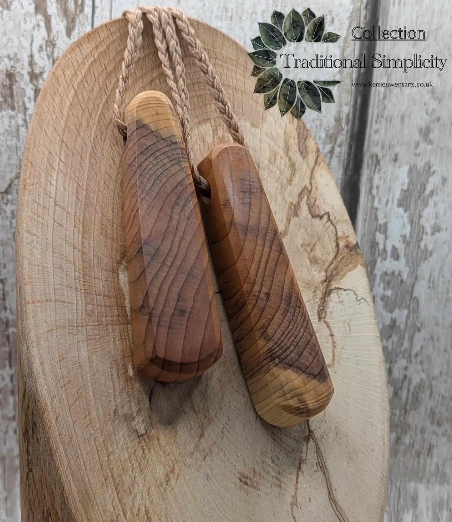 Recycled yew wood roimata teardrop pendant - Handcrafted jewellery.