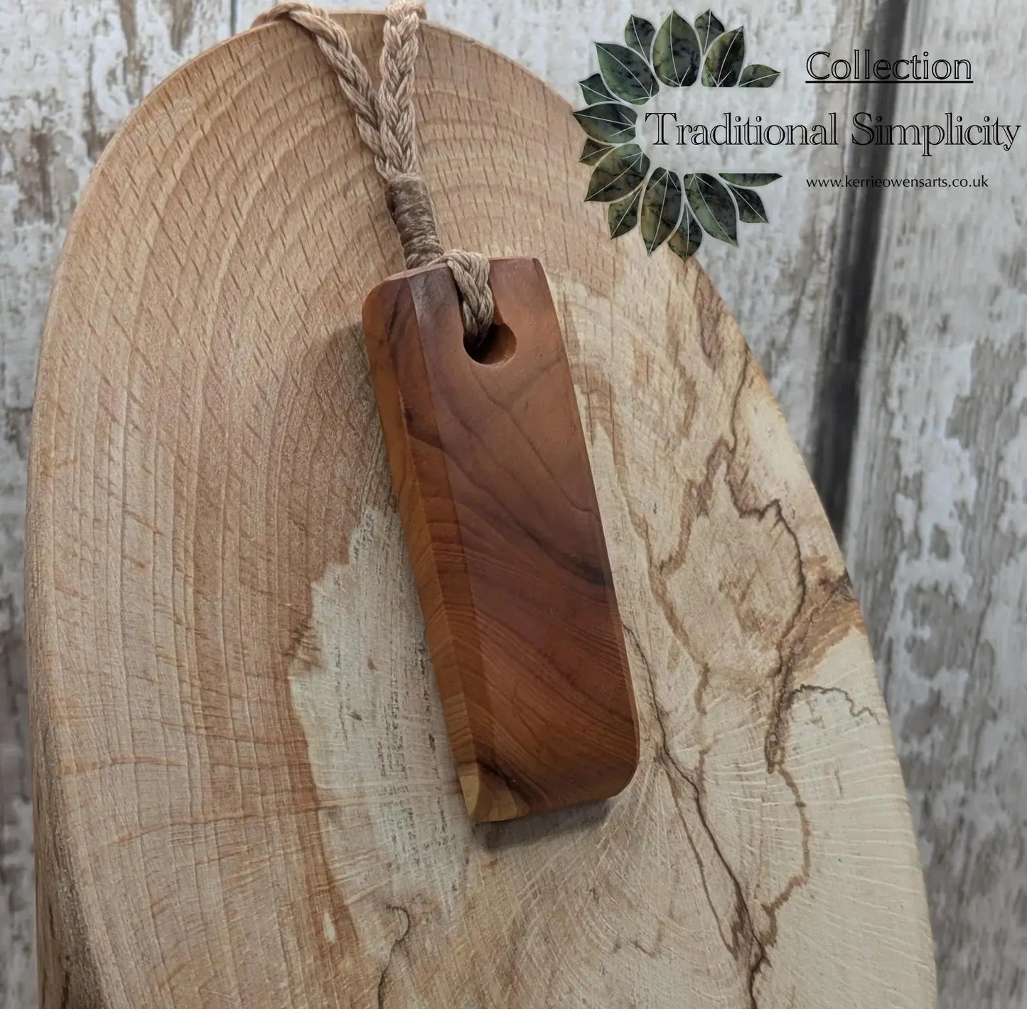 Yew wood hei toki adze pendant