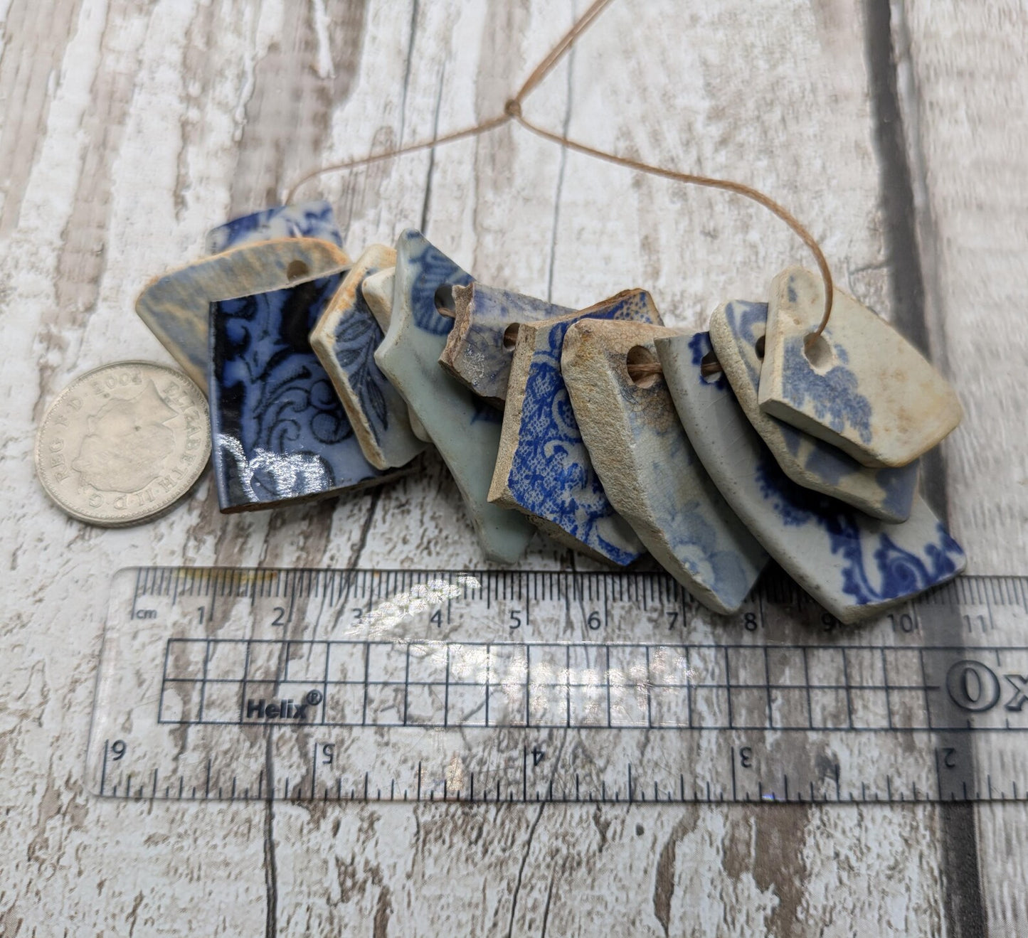 Beach Combed Blue Earthenware Beads