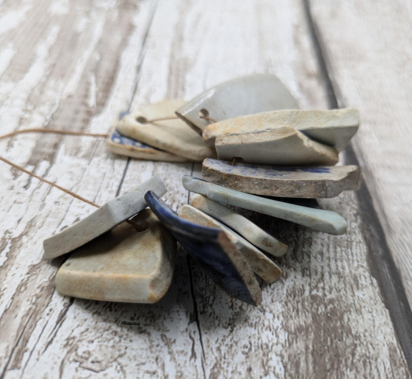 Beach Combed Blue Earthenware Beads