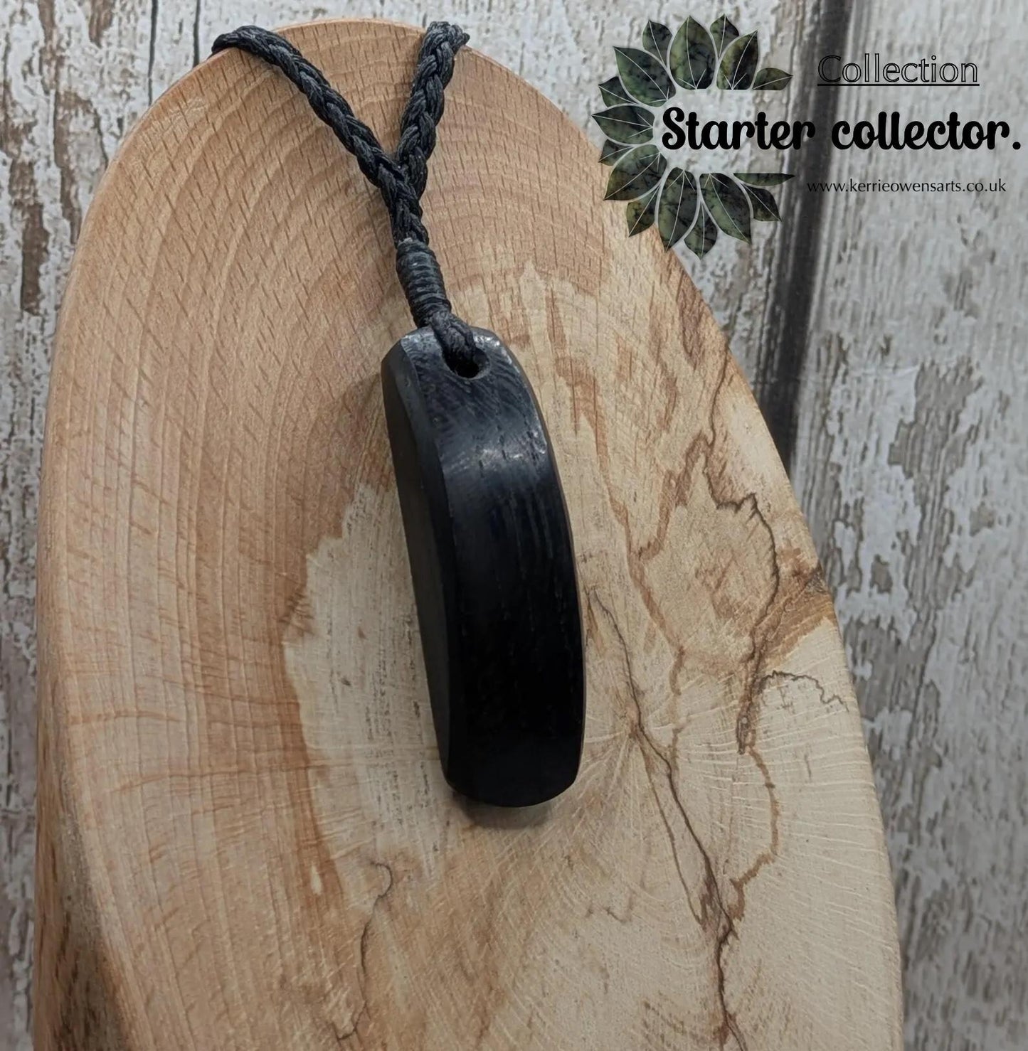 Fenland bog oak simple pendant.
