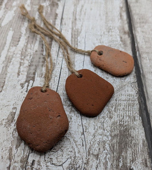 Naturally Tumbled Terracotta Christmas Tree Ornaments