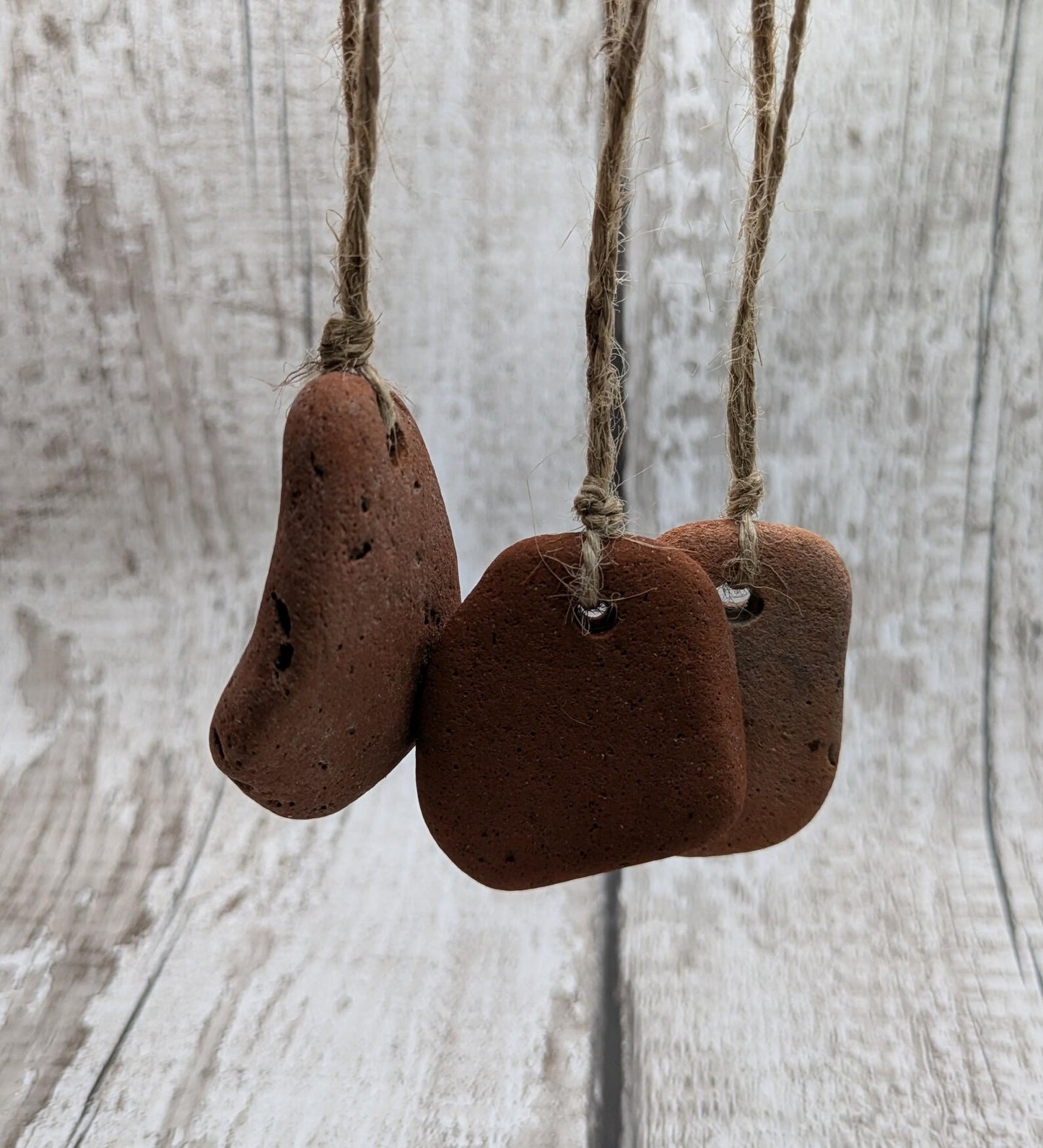 Naturally Tumbled Terracotta Christmas Tree Ornaments