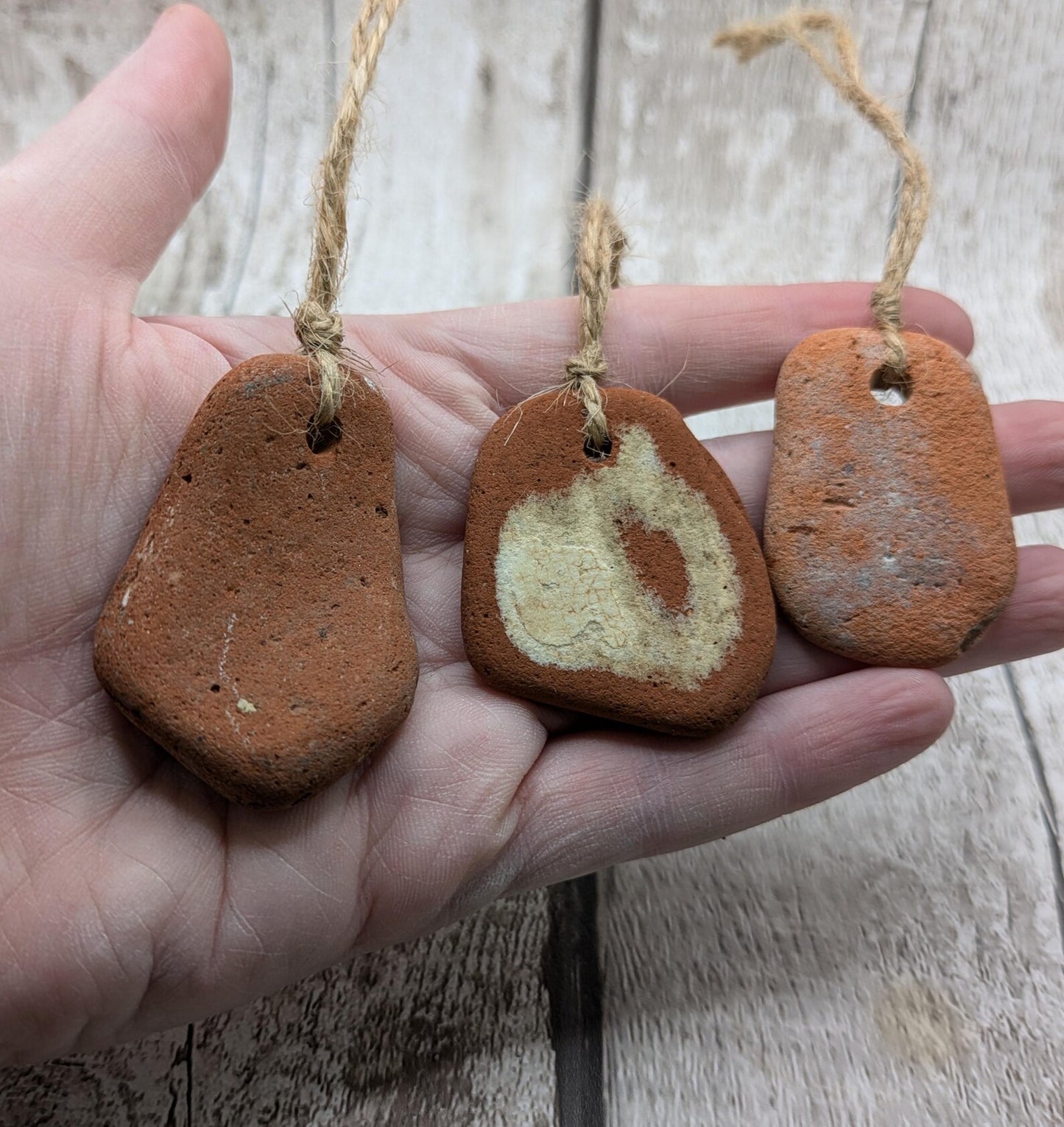 Naturally Tumbled Terracotta Christmas Tree Ornaments