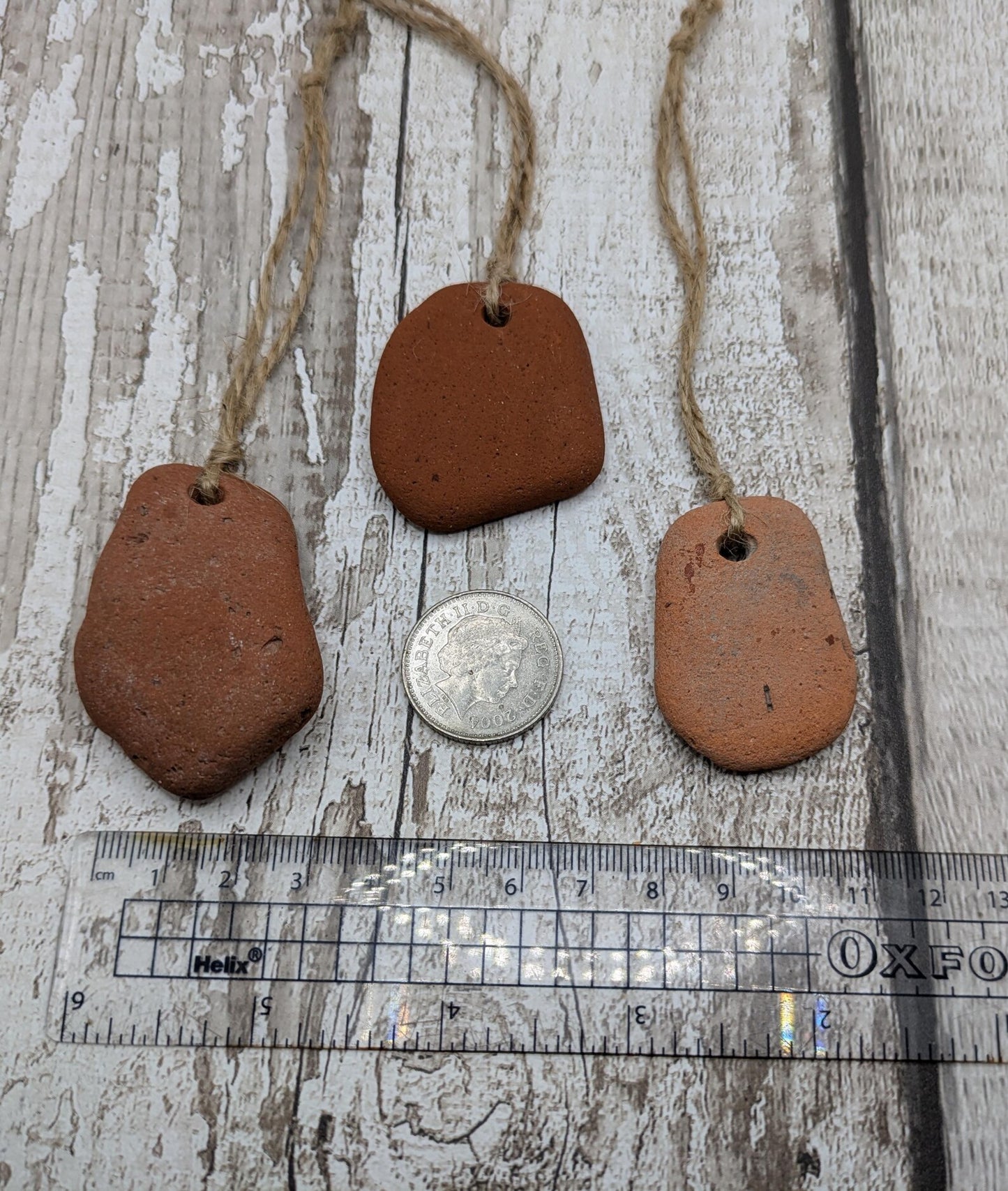 Naturally Tumbled Terracotta Christmas Tree Ornaments