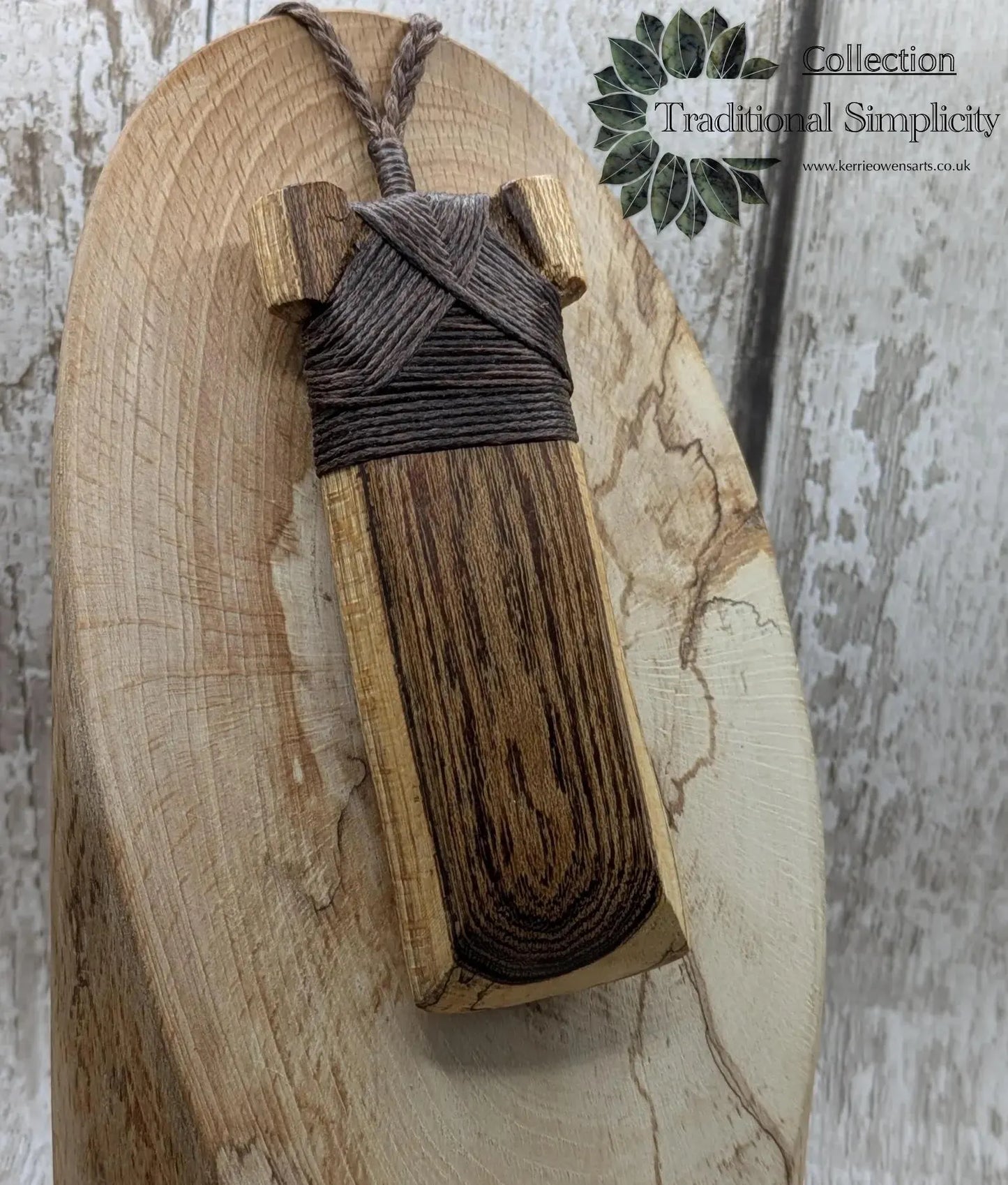 Spalted laburnum wood Hei Toki adze pendant.