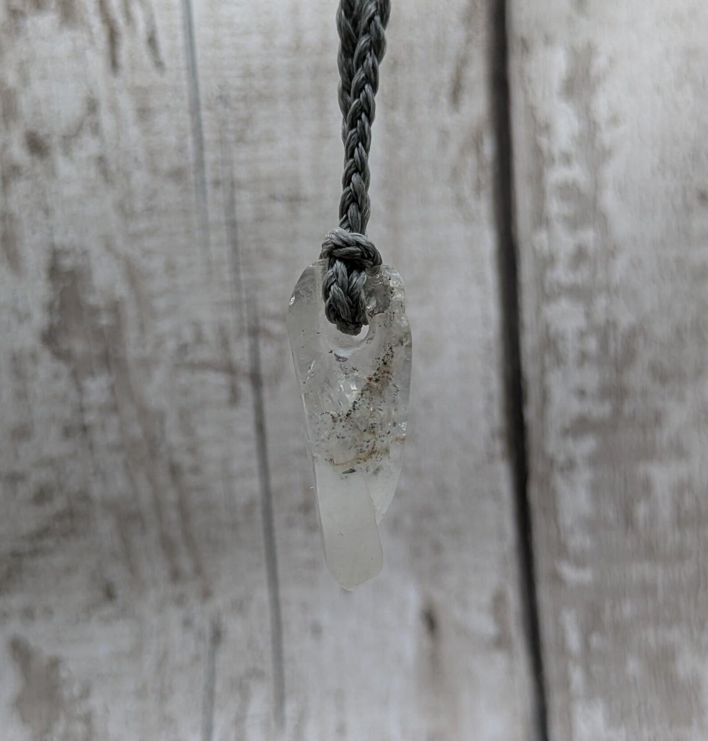 Clear quartz Crystal point pendant.