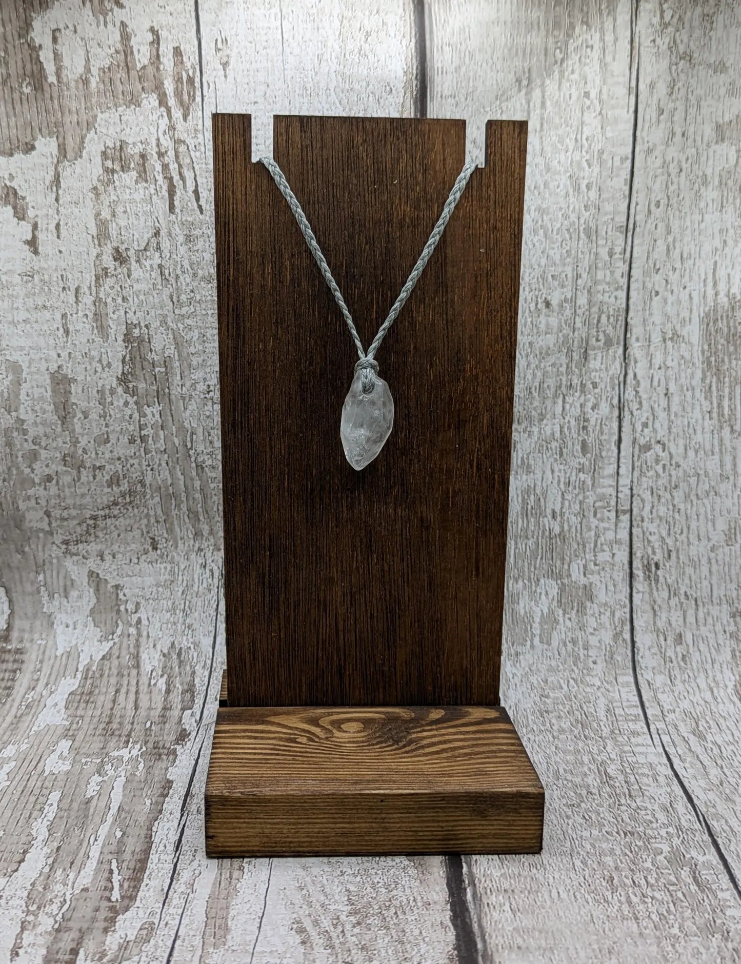 Clear quartz Crystal point pendant.