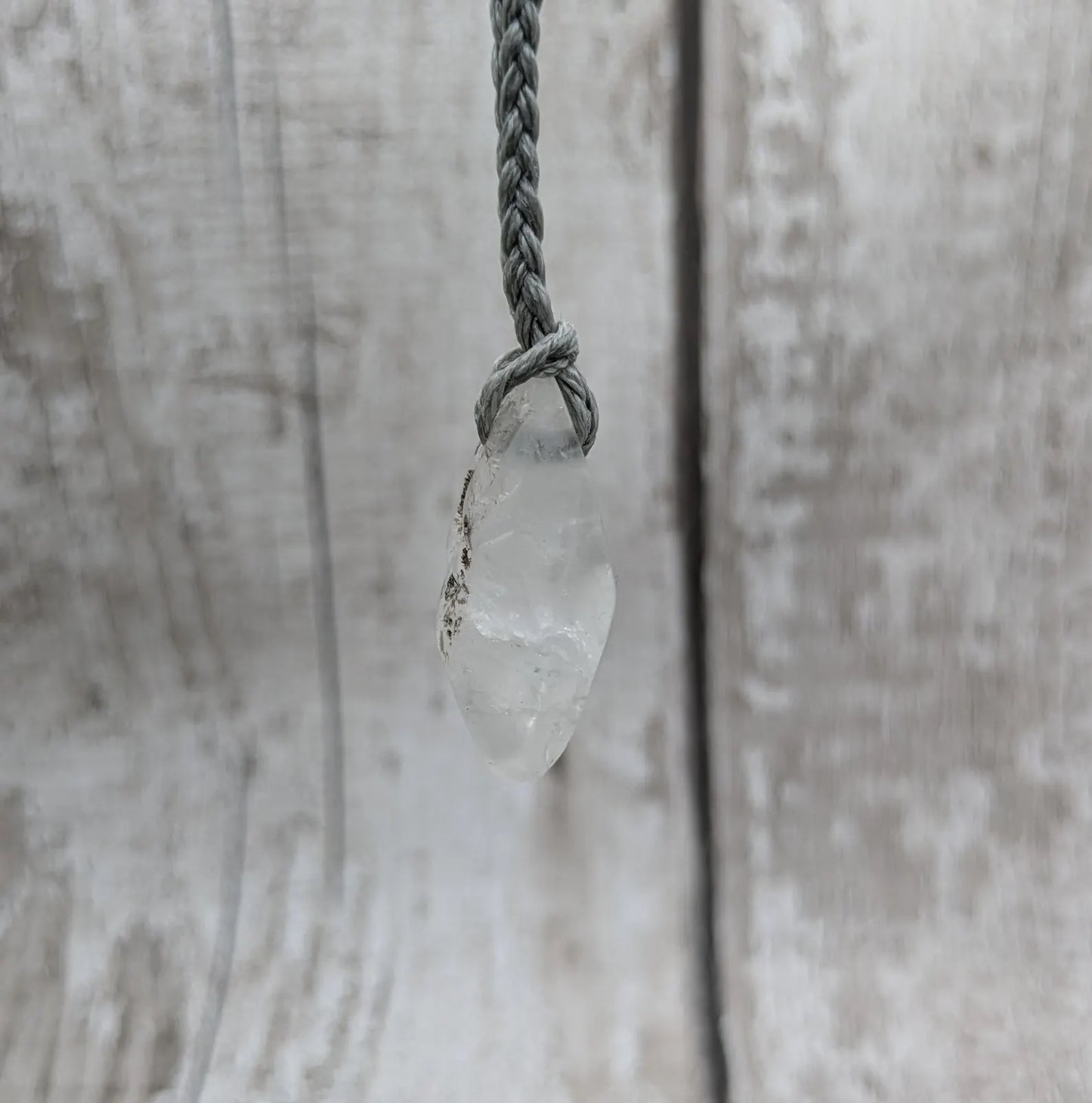 Clear quartz Crystal point pendant.