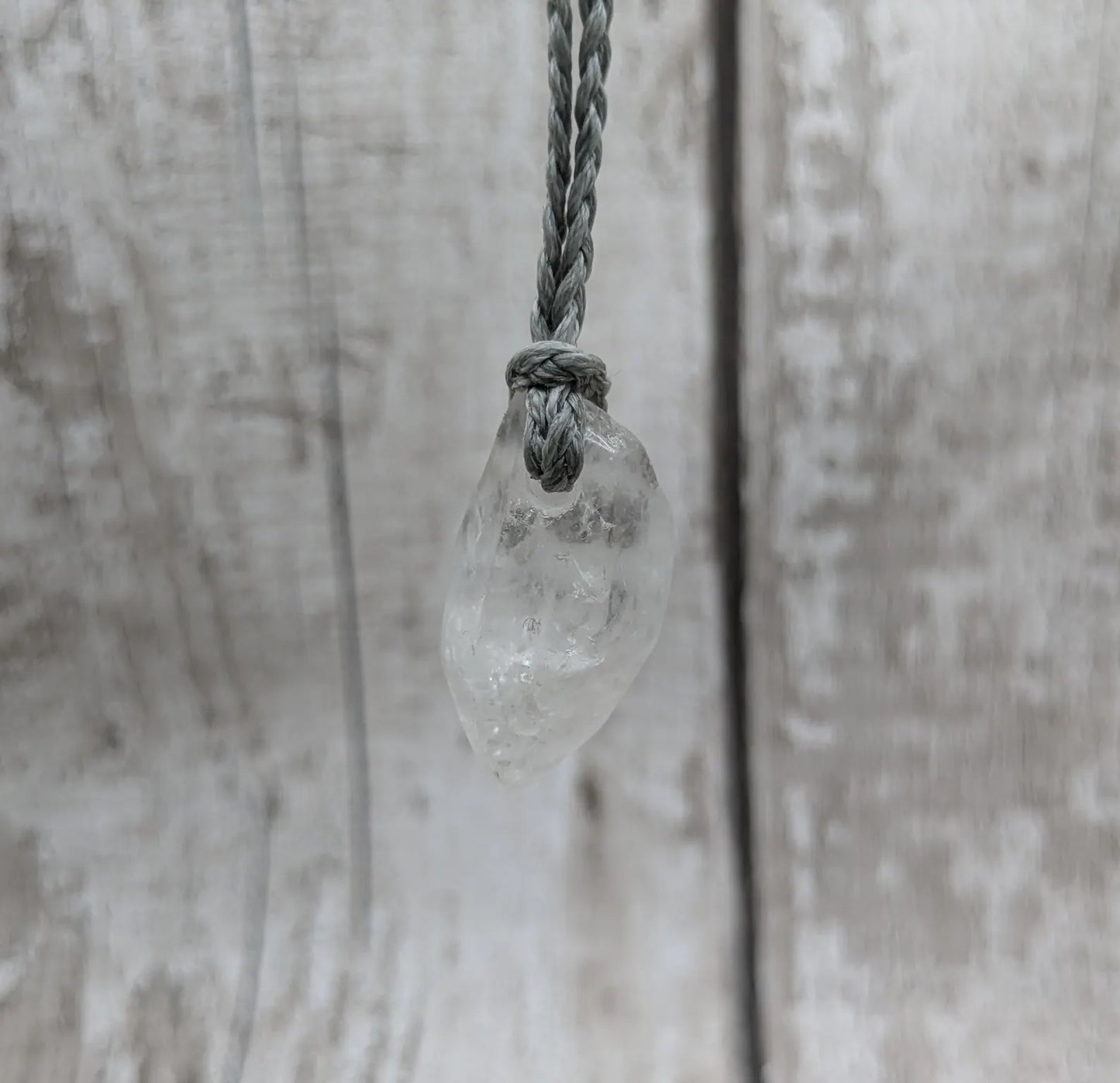 Clear quartz Crystal point pendant.