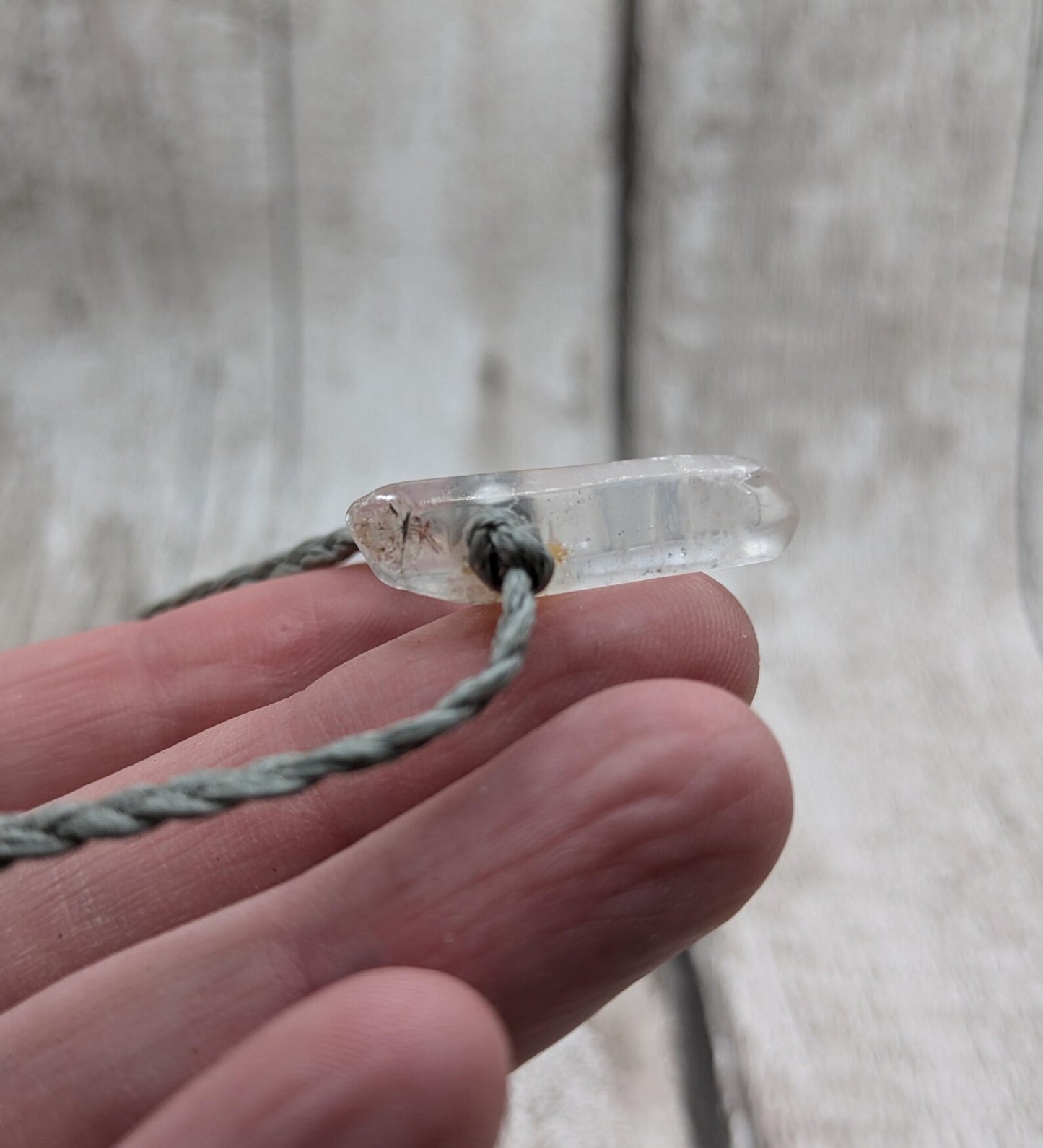 Quartz Crystal point adjustable bracelet.