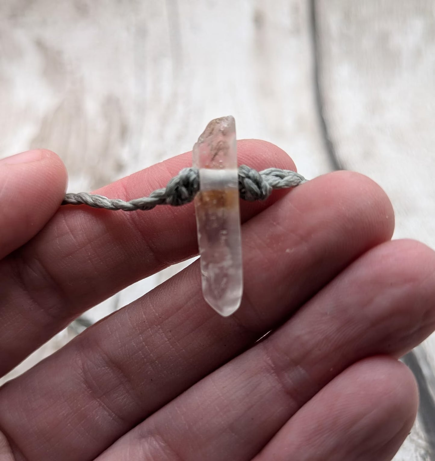 Quartz Crystal point adjustable bracelet.