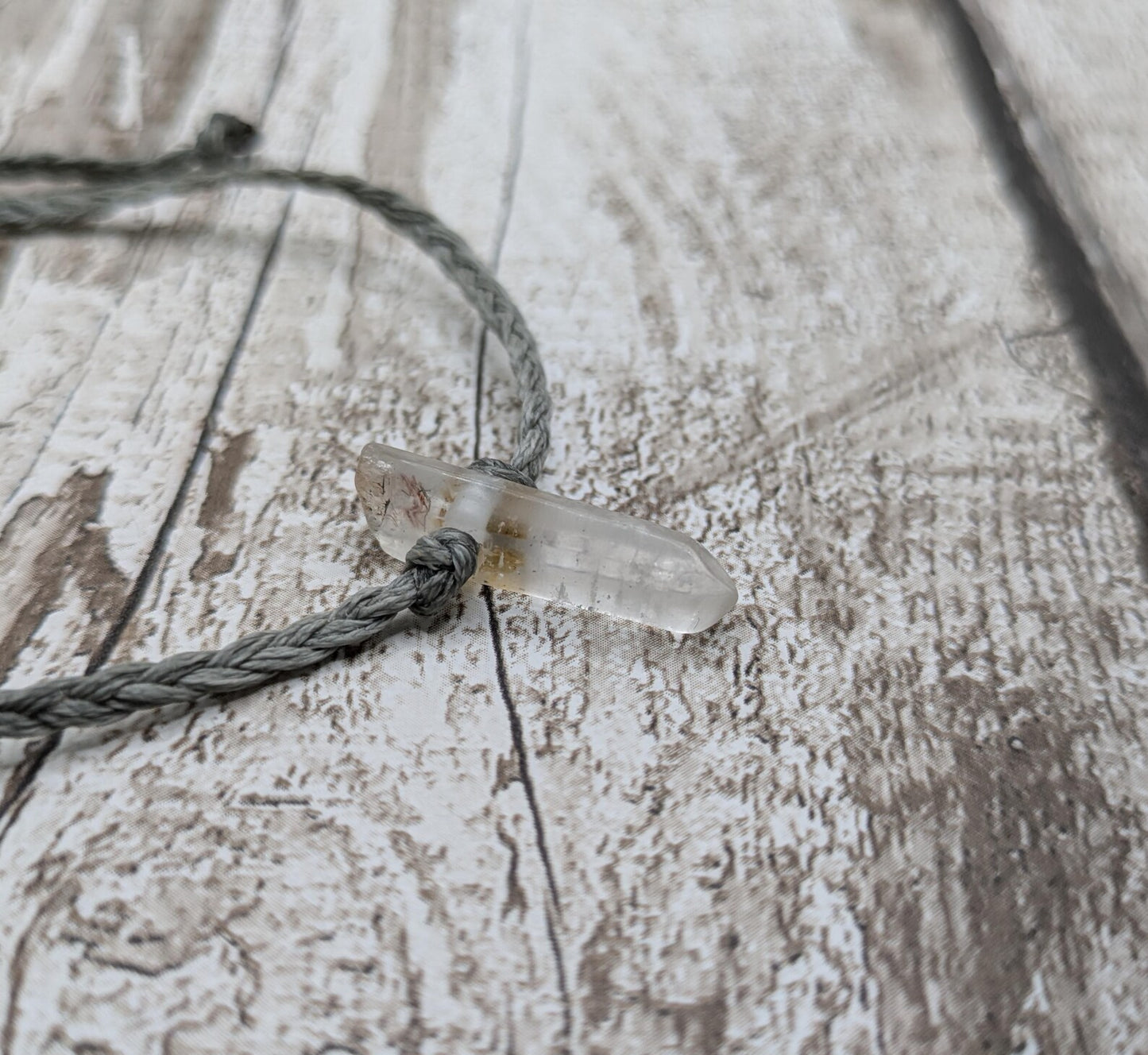 Quartz Crystal point adjustable bracelet.