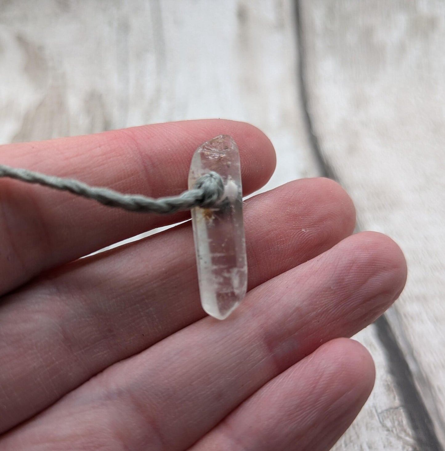 Quartz Crystal point adjustable bracelet.