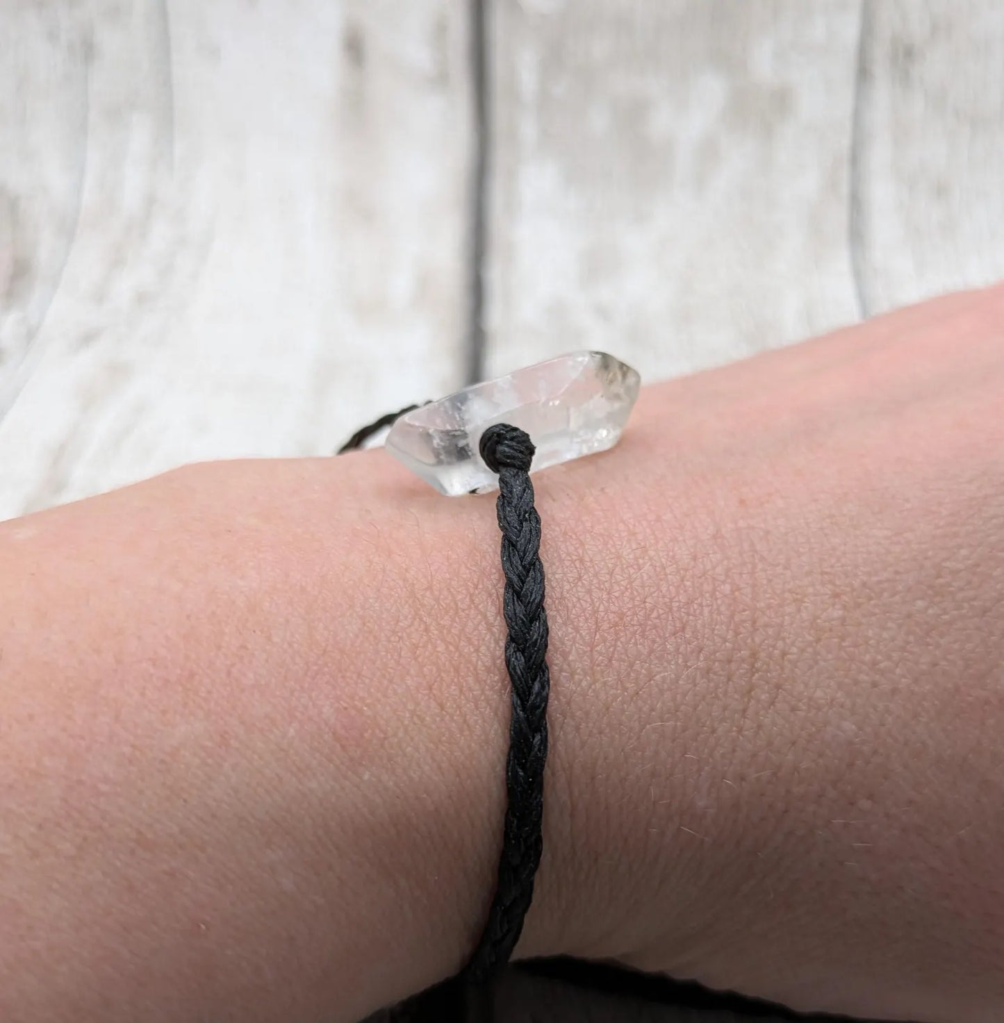 Clear quartz Crystal point bracelet.