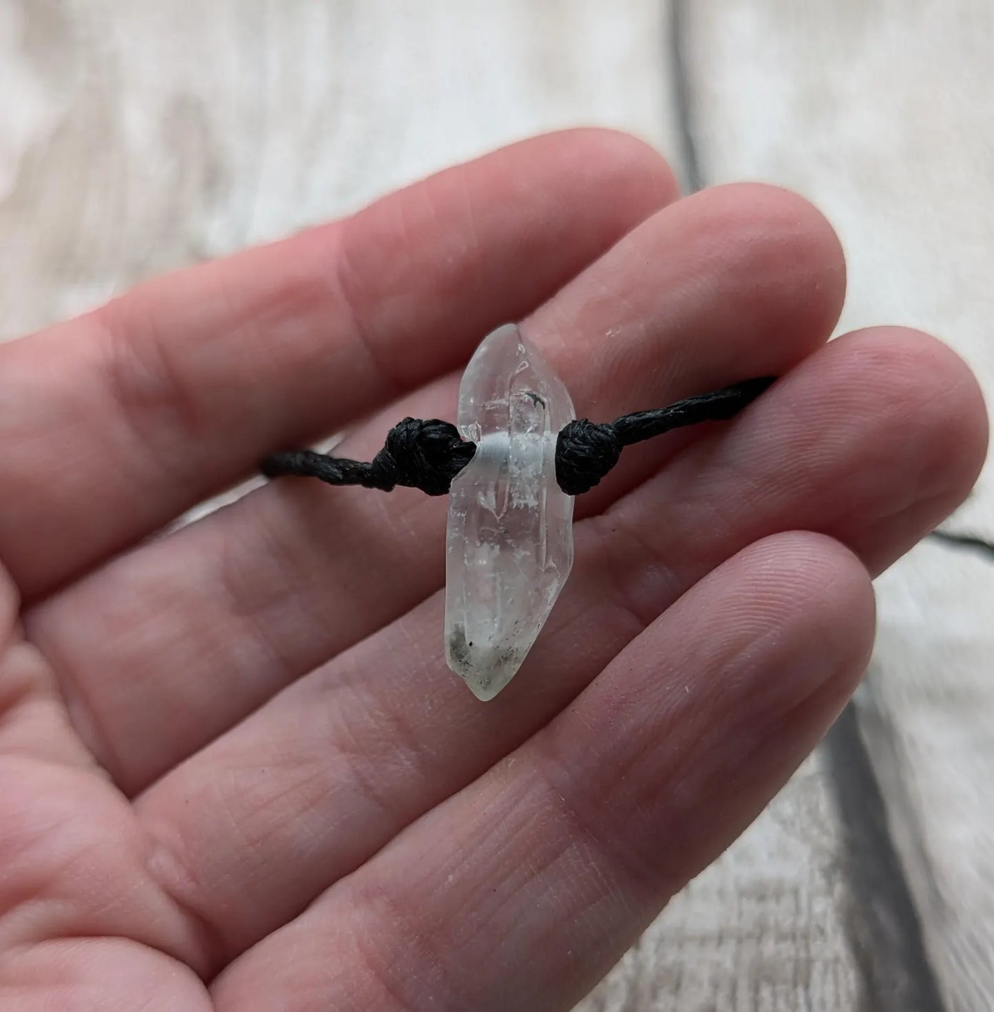 Clear quartz Crystal point bracelet.