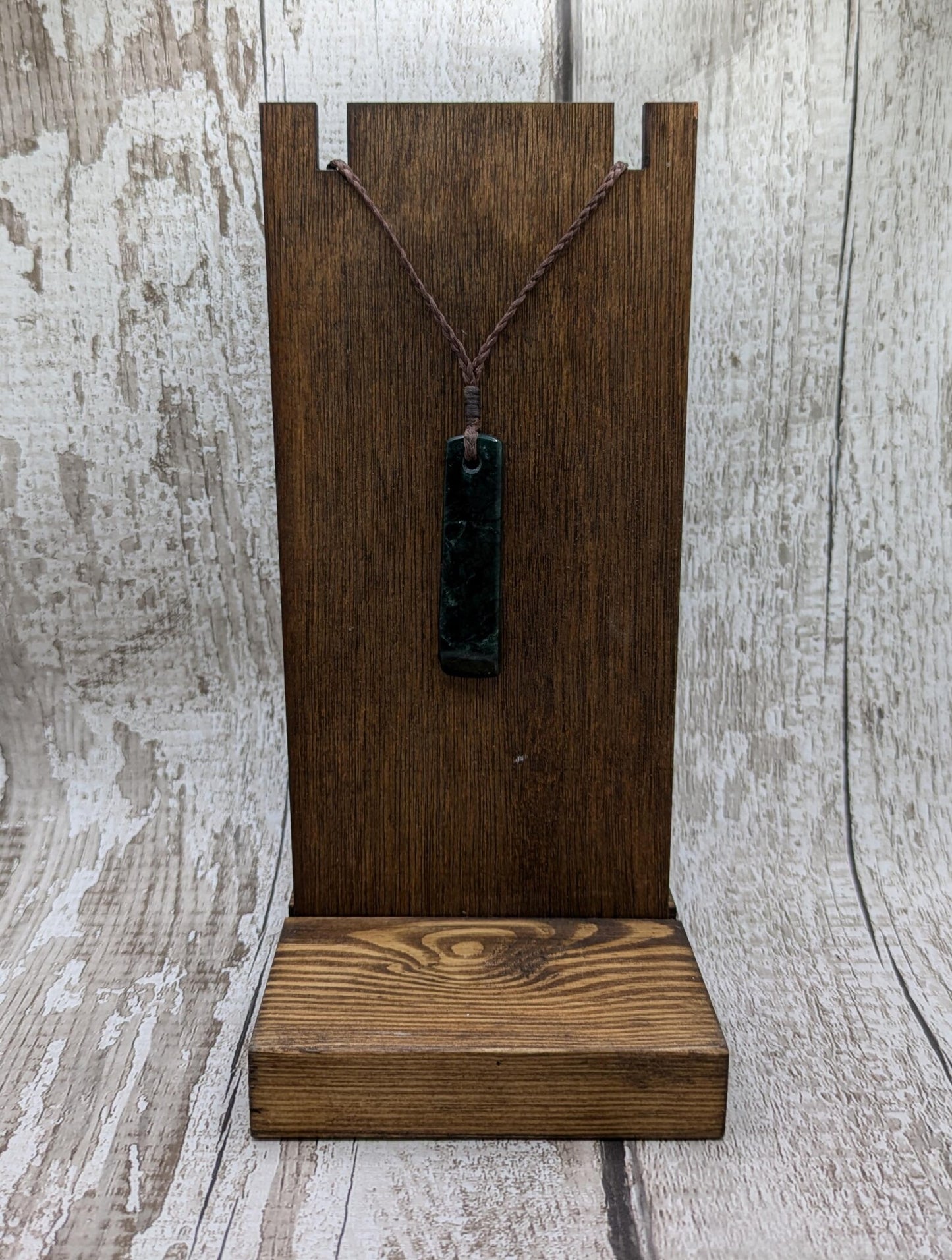 New Zealand serpentine Pounamu with Pāua shell inlay.