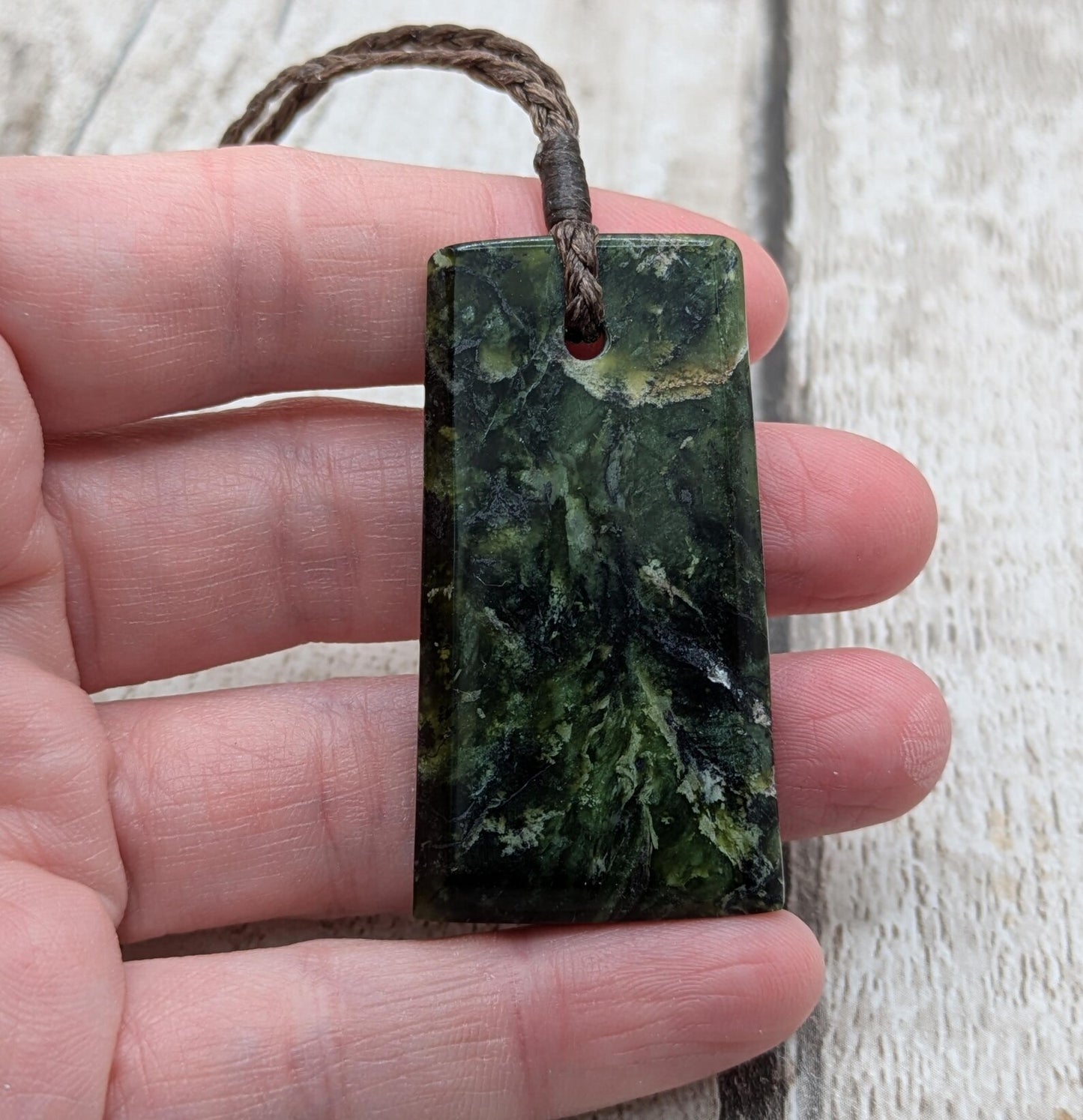 New Zealand Douglas creek haast pass serpentine pounamu faceted pendant