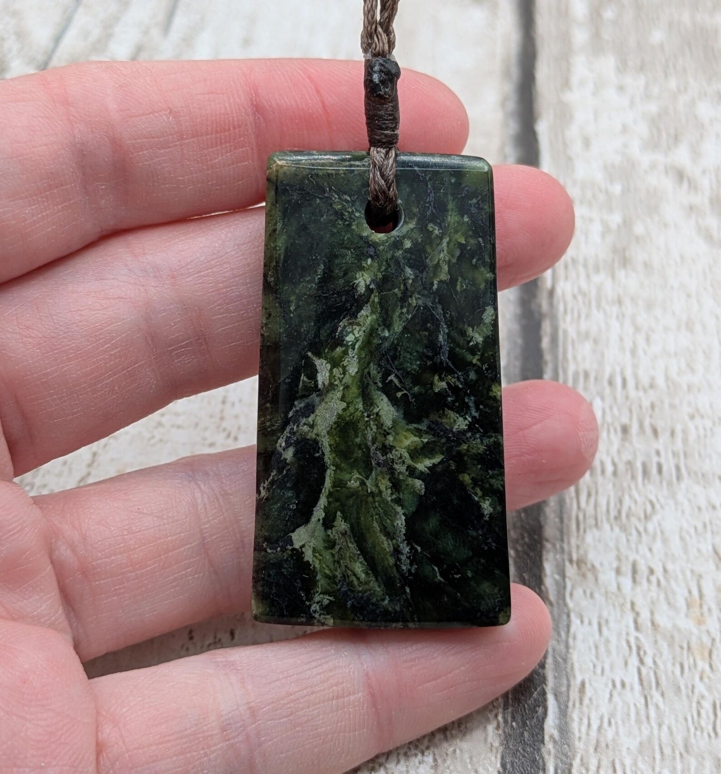 New Zealand Douglas creek haast pass serpentine pounamu faceted pendant