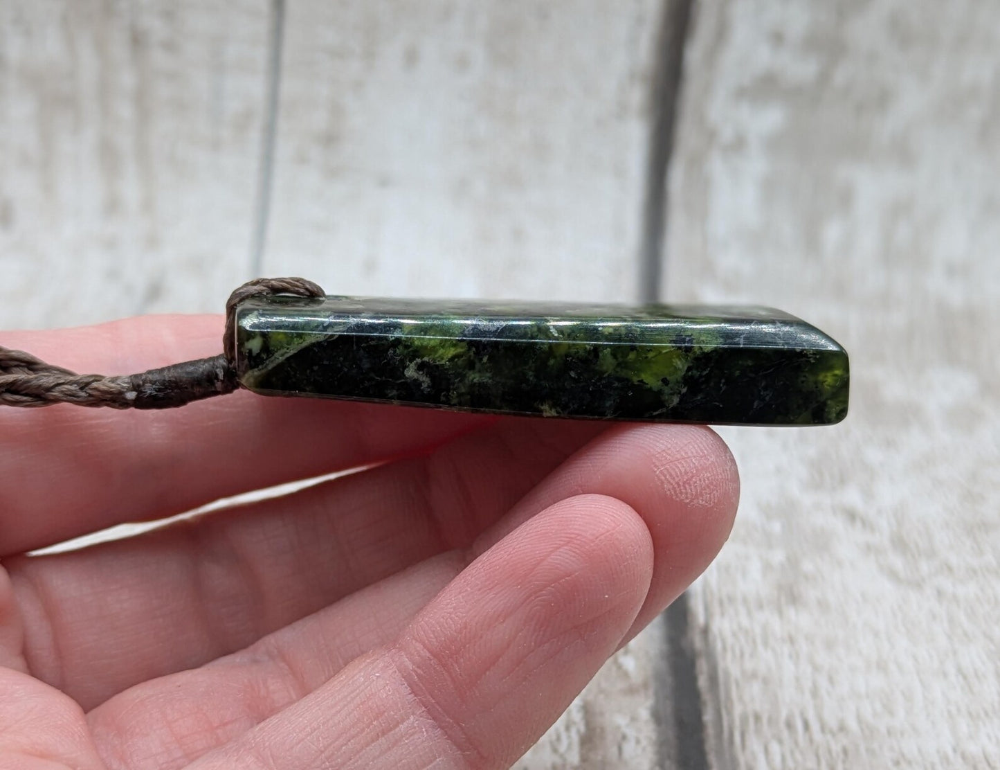 New Zealand Douglas creek haast pass serpentine pounamu faceted pendant
