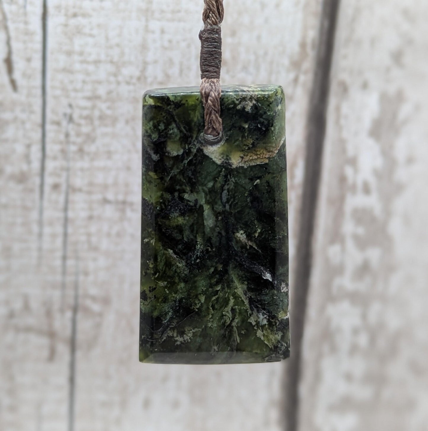New Zealand Douglas creek haast pass serpentine pounamu faceted pendant